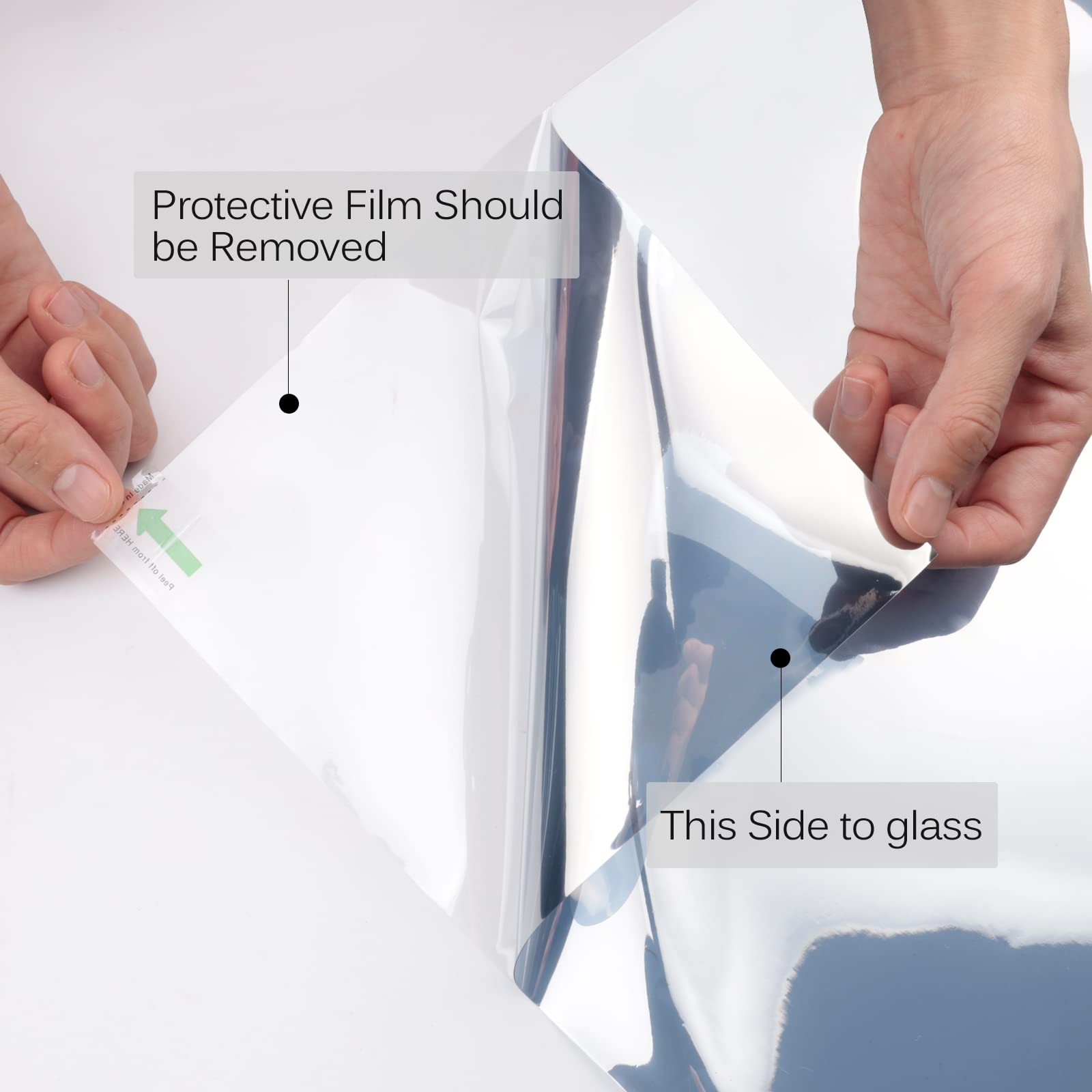KESPEN Window Film One Way Daytime Privacy Static Cling Sun Blocking Anti UV Reflective Window Tint for Home and Office, Black-Silver, 23.6 Inch X 13.1 Feet - Medaid International