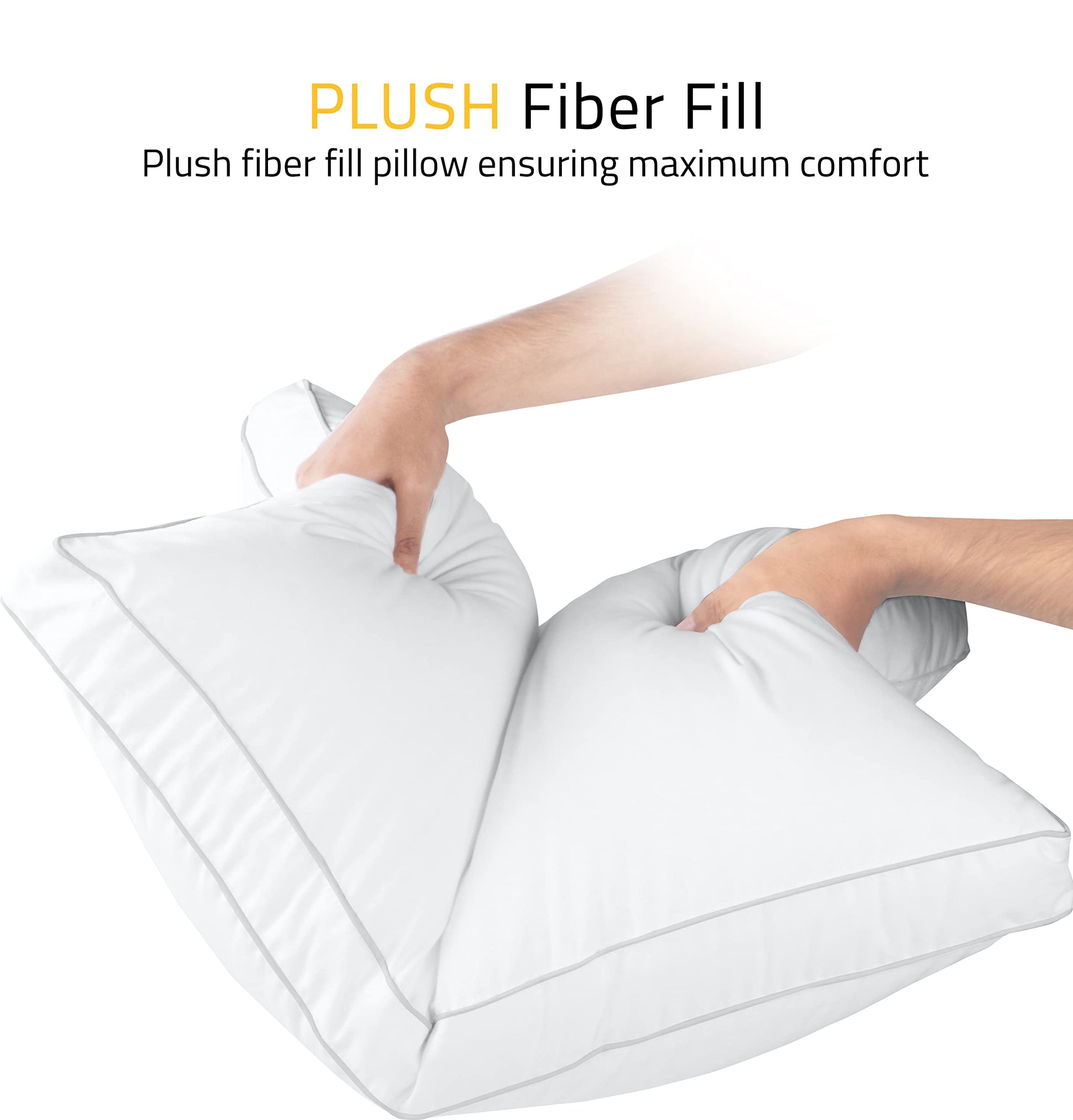Utopia Bedding Bed Pillows for Sleeping Queen Size (White), Set of 2, Cooling Hotel Quality, Gusseted Pillow for Back, Stomach or Side Sleepers - Medaid International
