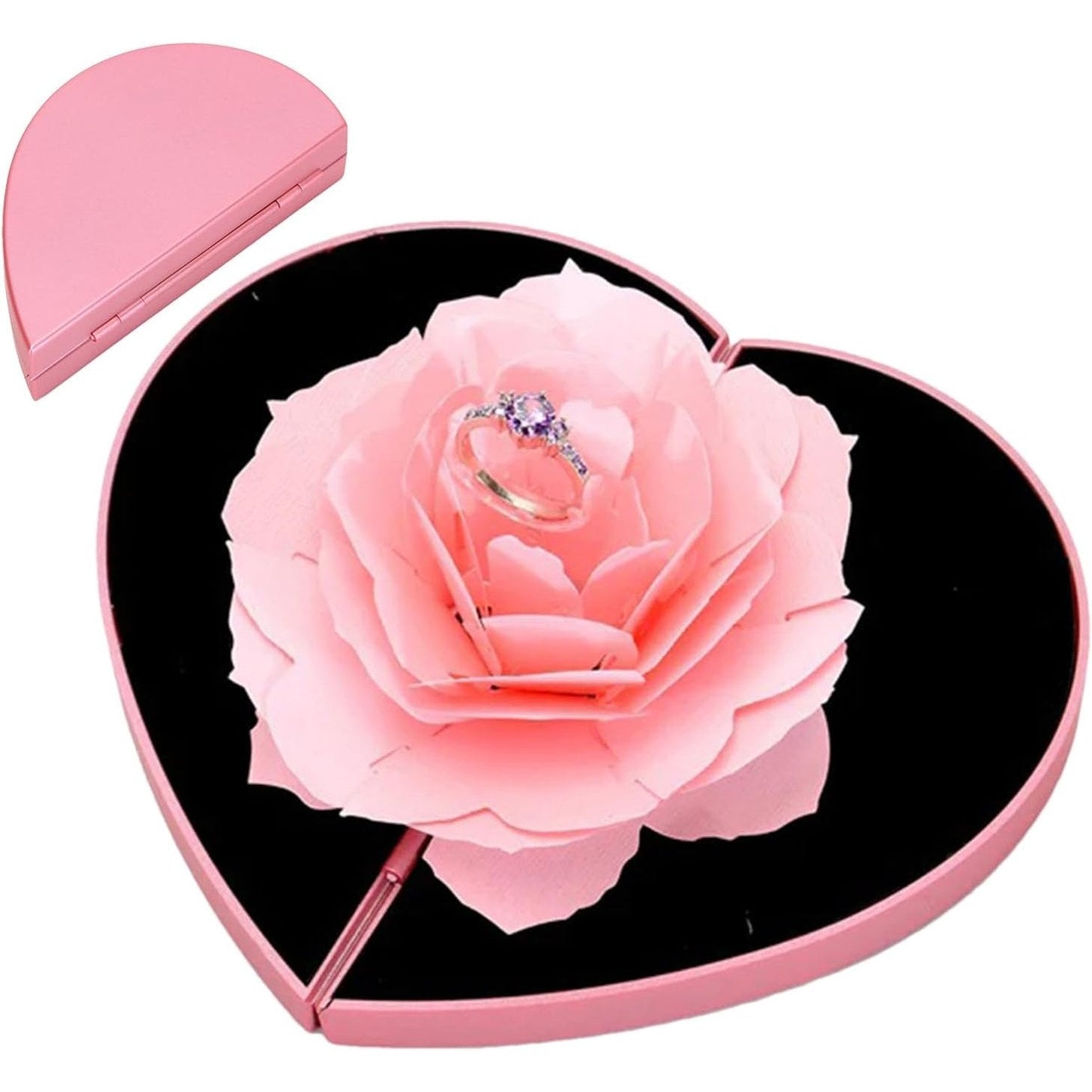 Valentine Rose Heart Ring Box