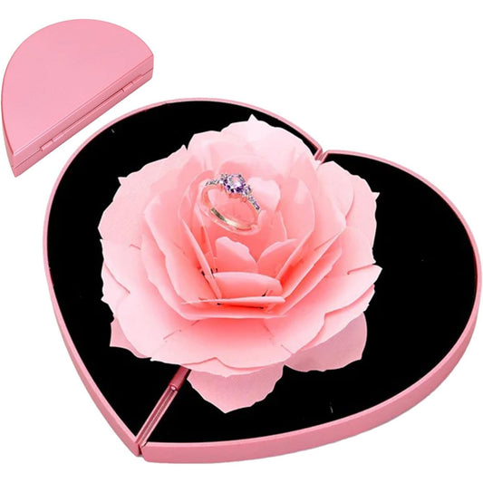 Valentine Rose Heart Ring Box علبة خاتم على شكل وردة للفالنتاين