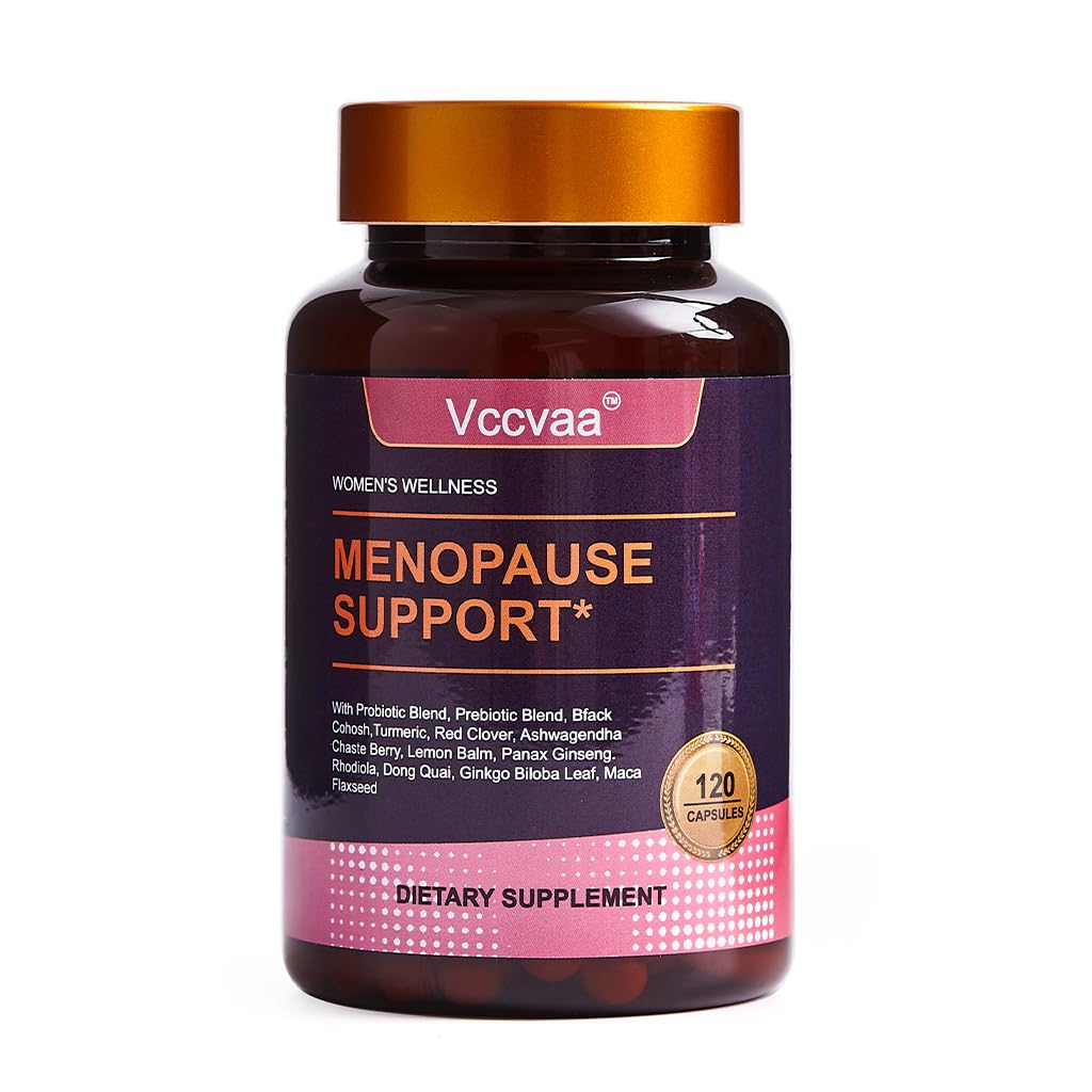 Vccvaa 40-in-1 Menopause Support for Women – Hormonal Balance, Hot Flash & Mood Relief – Black Cohosh, DIM, Maca, Red Clover, Probiotics, B6, D3 & More – Vegan, 120 Capsules - Medaid International