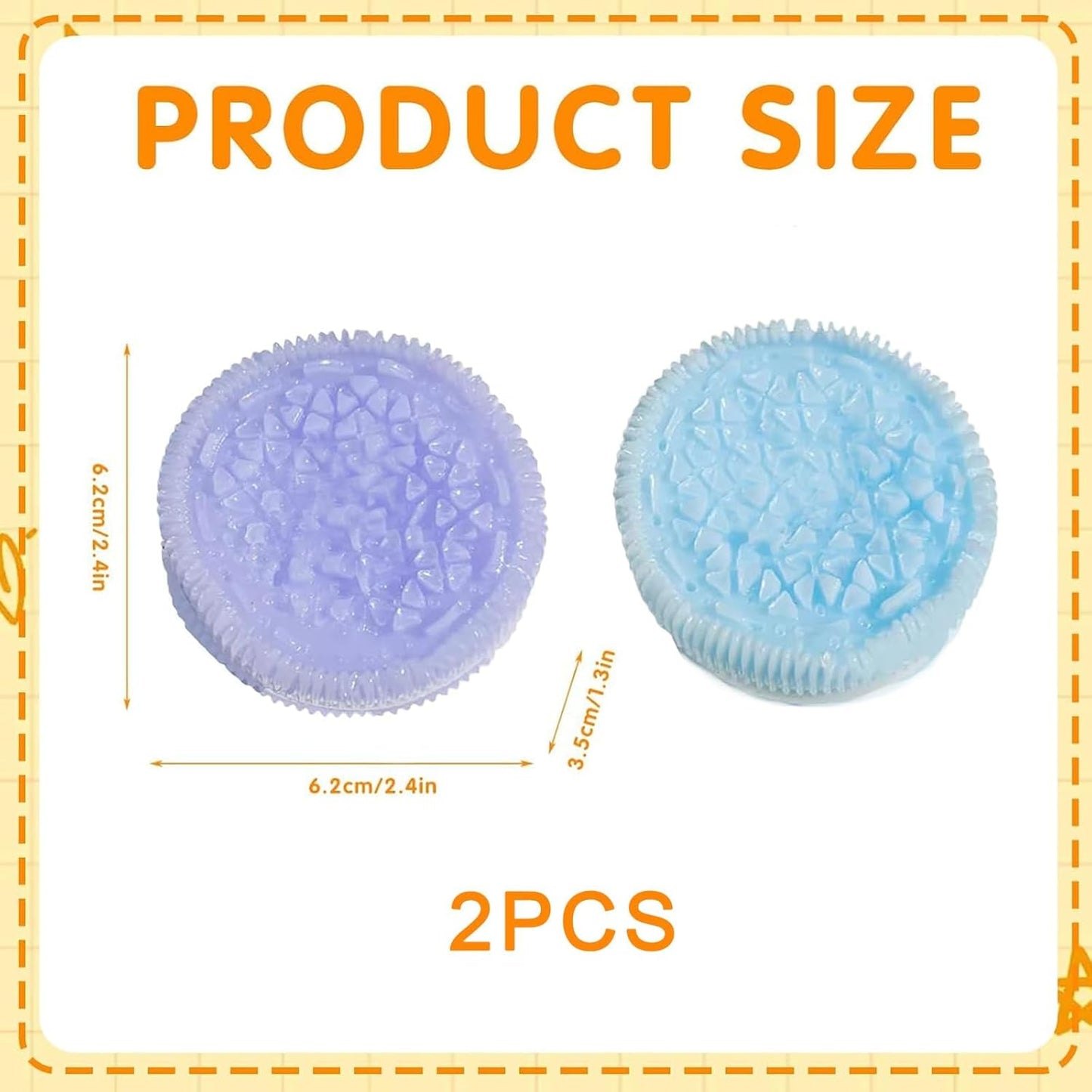 2pcs Biscuit Stress Relief Toy, New Stress Relief Toys for Squishy, Ultra-Soft Decompression Venting Toy, Food Shap Squeeze Toy for Relax (Blue+Purple) - Medaid International