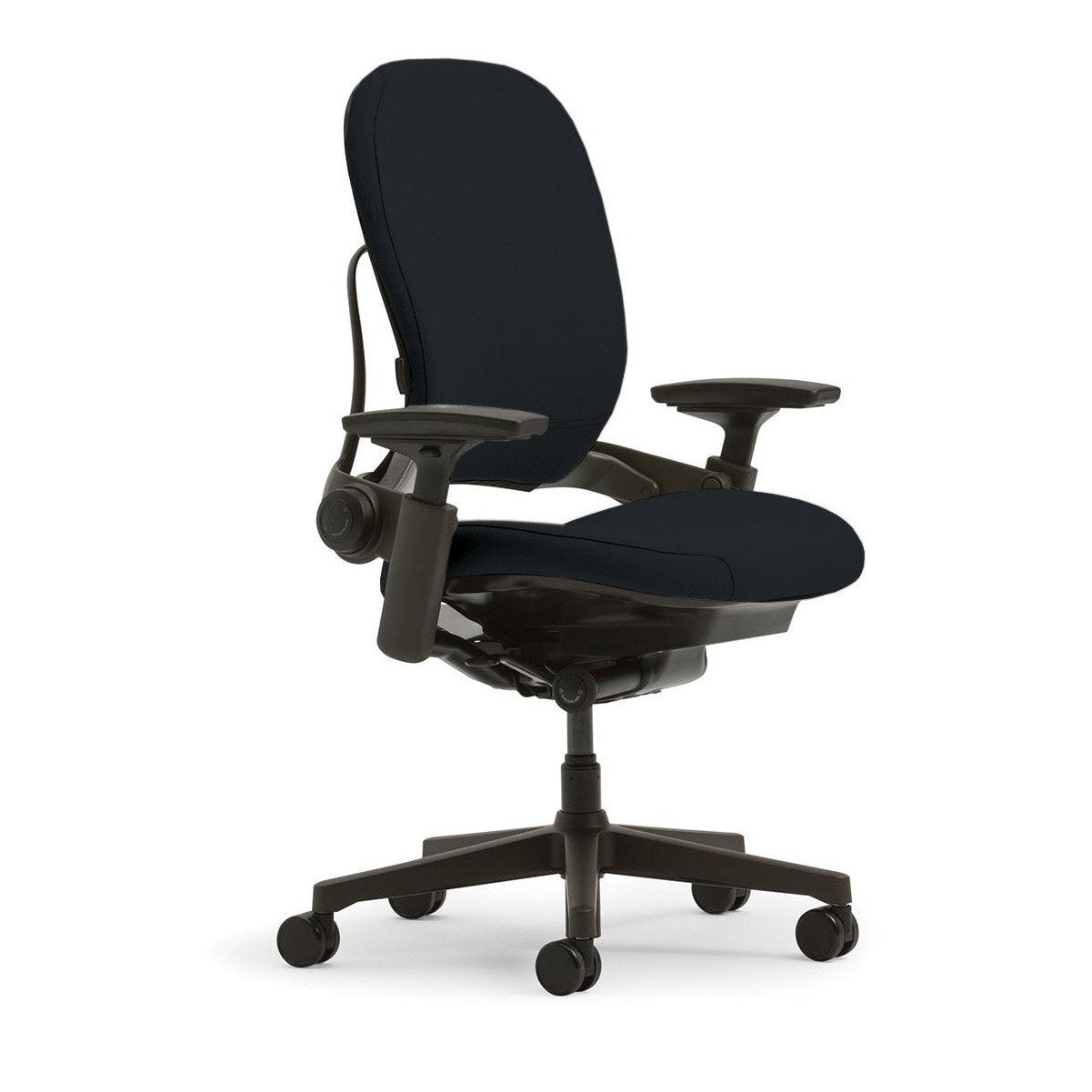 Steelcase Leap Plus Desk Chair in Buzz2 Black Fabric - 500 lb Weight Capacity - Highly Adjustable Arms - Platinum Frame and Base - Standard Carpet Casters - Medaid International
