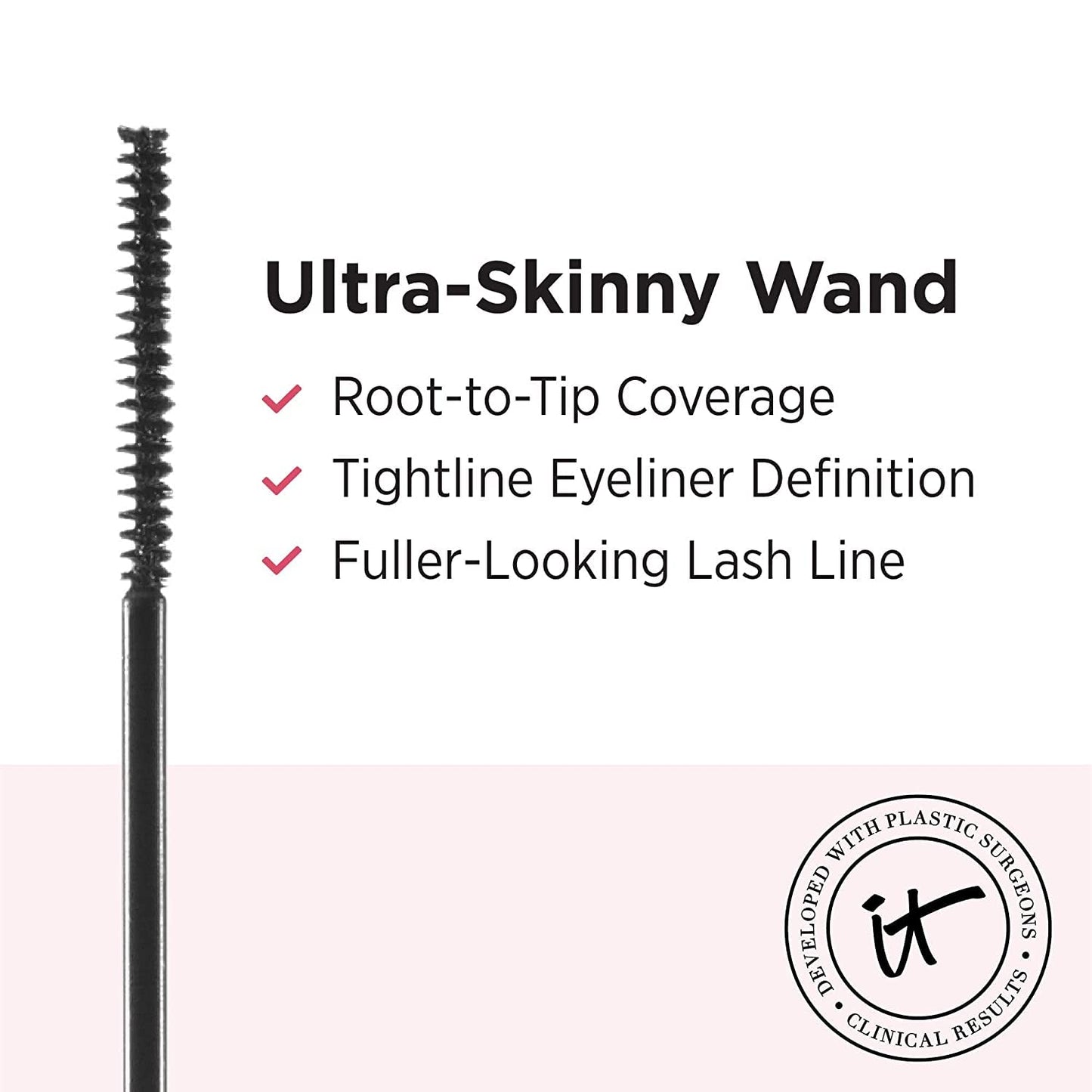IT Cosmetics Tightline 3-In-1 Lash Primer, Eyeliner & Black Mascara - Lengthens & Conditions Lashes - Ultra-Skinny Wand - Infused With Collagen, Biotin, Peptides & Antioxidants - 0.12 fl oz - Medaid International