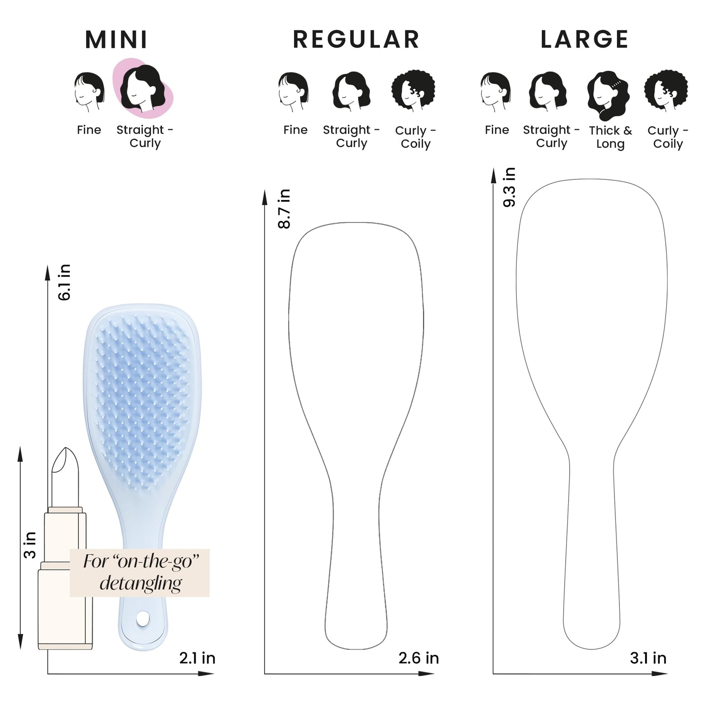 Tangle Teezer Ultimate Detangler Hairbrush, Eliminates Knots & Reduces Breakage, Mini Hair Brush for Travel, Small Hands & All Hair Types, Digital Lavender - Medaid International