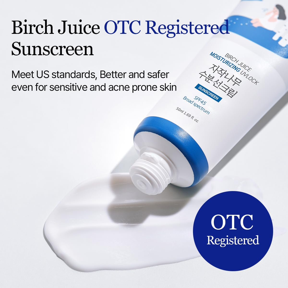 ROUND LAB Birch Juice Moisturizing UV LOCK SPF 45, 1.69 Fl Oz, Hydrating Lotion-like Lightweight Glow Sunscreen for Sensitive Skin, No White Cast, Fragrance-Free, Protector Solar, Korean Sunscreen - Medaid International