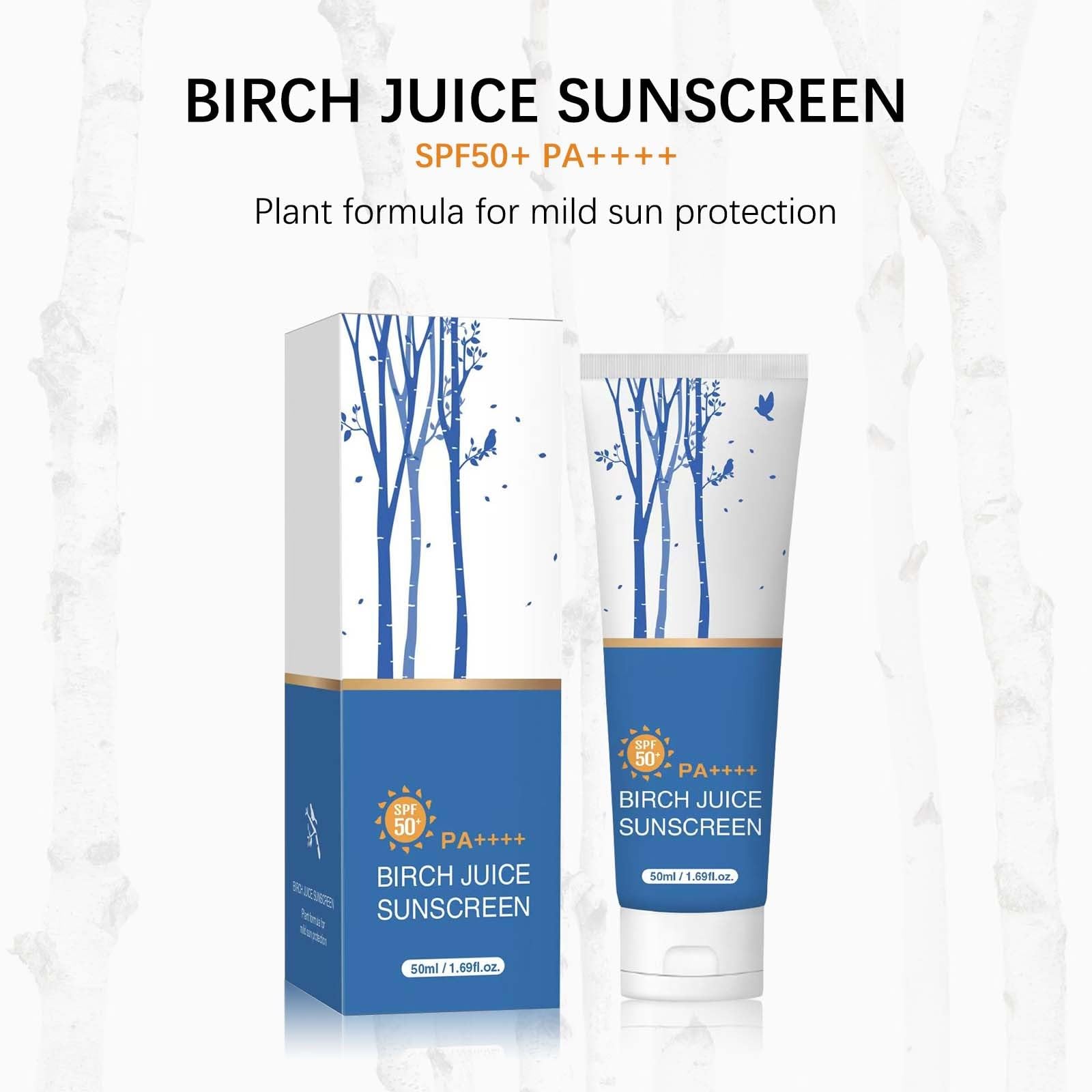 Birch Juice Moisturizing Sunscreen, UV LOCK SPF50 Broad Spectrum, Moist Essence Sunscreen for Face Korean Skincare, No White Cast, 1.69 Fl Oz (2) - Medaid International