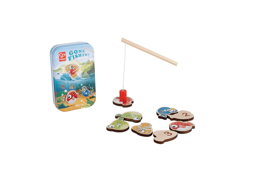 Hape Gone Fishin'! Magnetic Fishing Game | Travel-Friendly Toy | 8 Numbered Fish & Rod | Interactive Play for Kids | Develops Motor Skills & Math Concepts | Travel Toy | Magnet Toy | Pocket Toys 2Y+