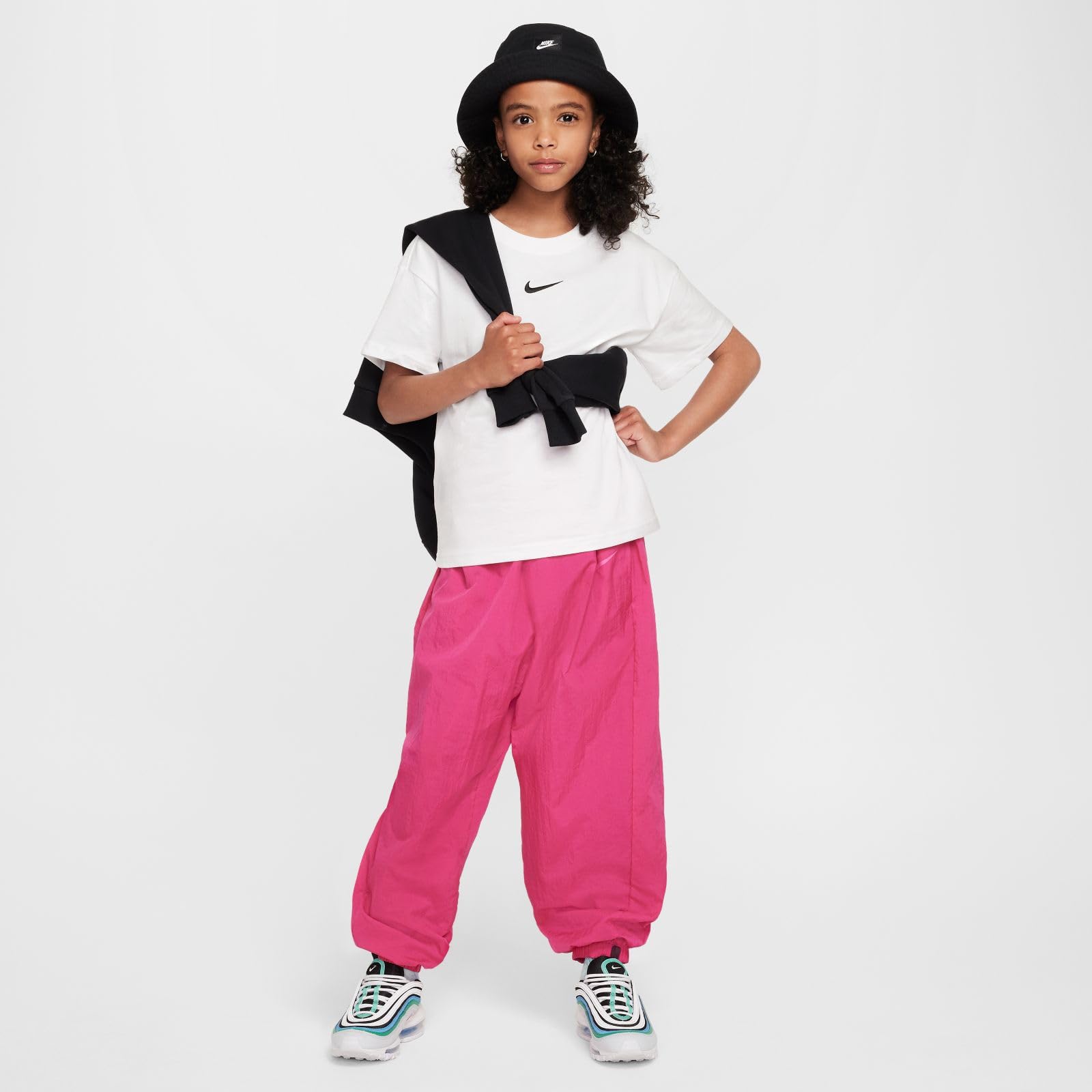 Nike Unisex Kid's Big Girls' Club Essential T-Shirt, White - Medaid International