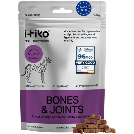 ITIKO Glucosamine Dog Supplements, Bone and Joint Supplement for Dogs with Green-Lipped Mussel, MSM, Chondroitin & Omega-3 | 100-120 PCS of Chews for All Breeds Size