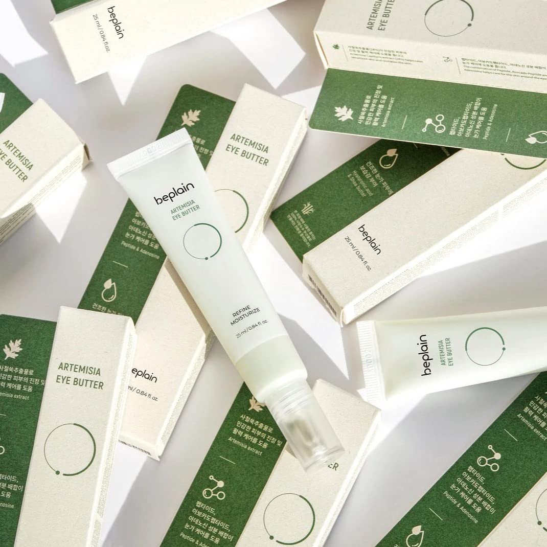 beplain Artemisia Eye Butter with Niacinamide and Adenosine for Puffy Eye Bags Fine Lines Dark Circles Wrinkles, Korean Skin Care 25ml,0.84 fl.oz - Medaid International