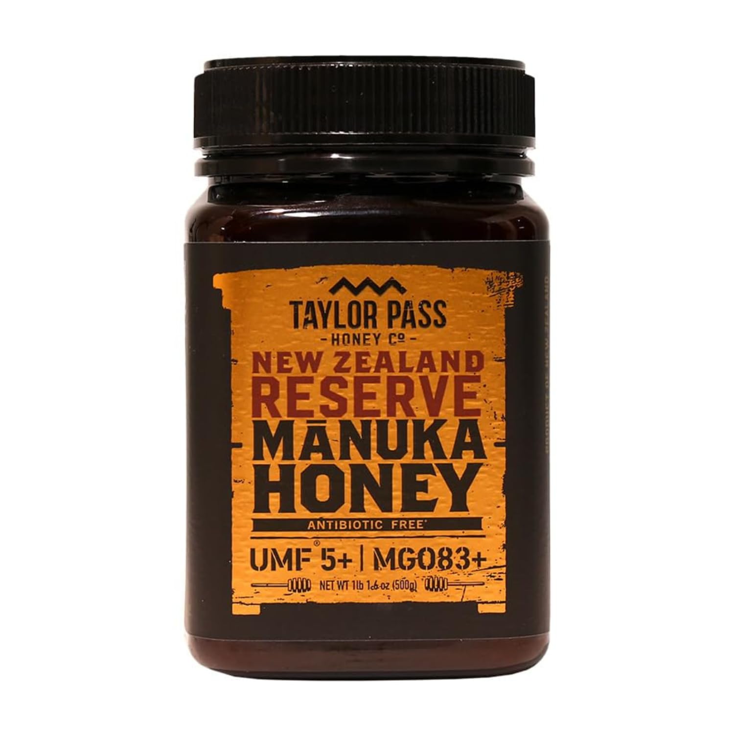 Taylor Pass Honey Co Manuka Honey UMF 5+ MGO 83+ | Monofloral New Zealand Honey | Sustainable, Non-GMO, Halal, UMF Certified | BPA-Free Jar | 500g 1lb 1.6 Oz - Medaid International