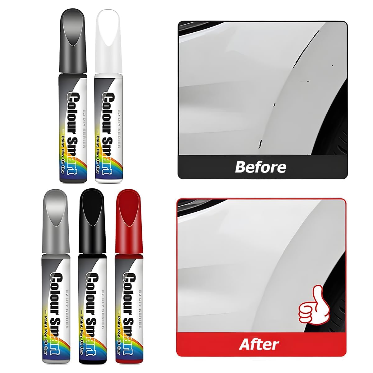 TERRIFI Touch Up Paint for Car, Waterproof Scratch Remover, Portable Quick and Easy Automotive Repair, Suitable for Minor Scratch Repair (Silver)