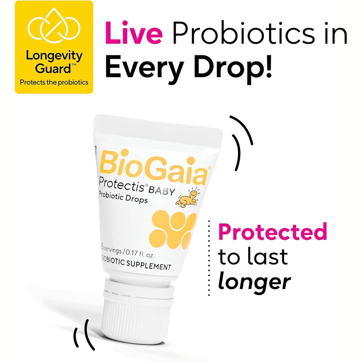 BioGaia Baby Probiotic Drops - Baby Essentials for Colic & Gas Relief, Safe for Newborns, Reduces Crying, Fussing, Colic, Gas, Spit-ups and Constipation, No allergens, dairy, soy, gluten, or sugar - Medaid International
