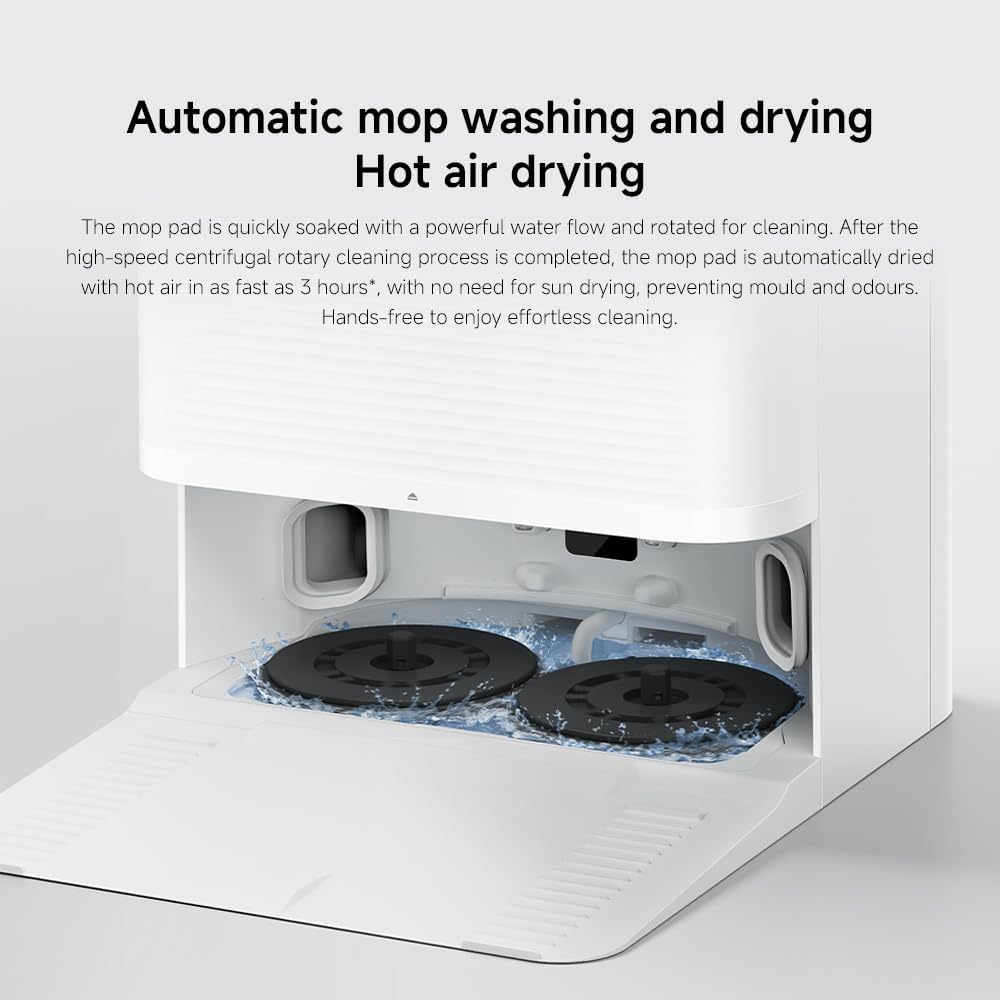 Xiaomi Robot Vacuum X20 Pro with 7000Pa Suction power, All-in-One Station, Auto Mop washing, Hot air drying, Auto dust collection, Carpet Detection, LDS Navigation, 160min Runtime, App & Voice Control