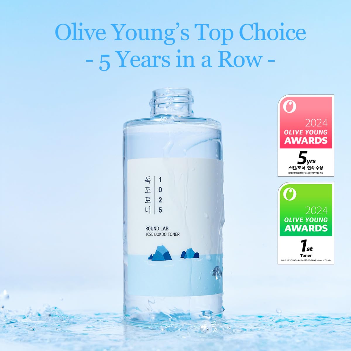 ROUND LAB 1025 Dokdo Toner 6.76 Fl Oz, Oil Control and Reduces Excess Sebum, Gentle Exfoliating Facial Toner, Deep Sea Water for Moisturization, Soft Finish Without Stickiness, Korean Skin Care - Medaid International