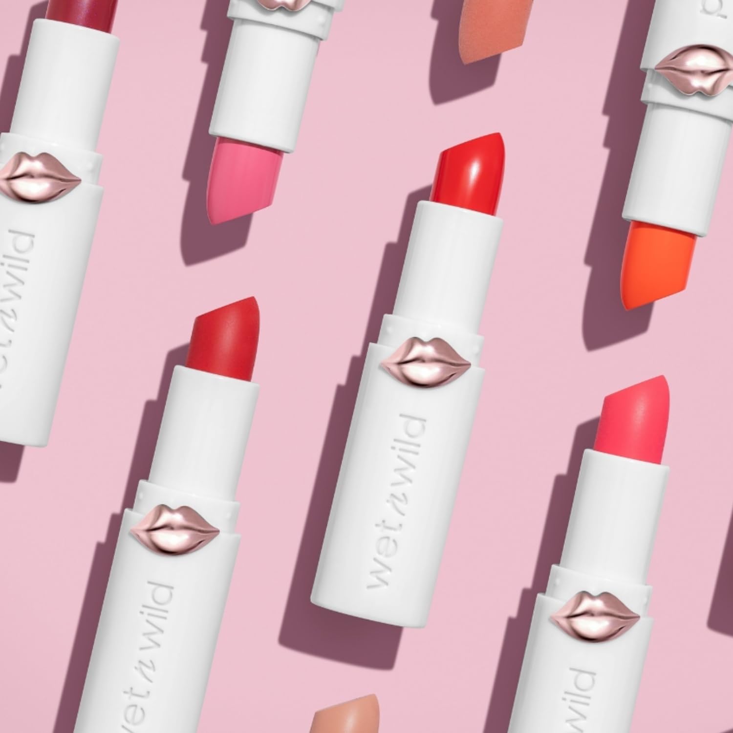 wet n wild Mega Last High-Shine Lipstick Lip Color, Infused with Seed Oils For a Nourishing High-Shine, Buildable & Blendable Creamy Color, Cruelty-Free & Vegan - Rosé And Slay - Medaid International