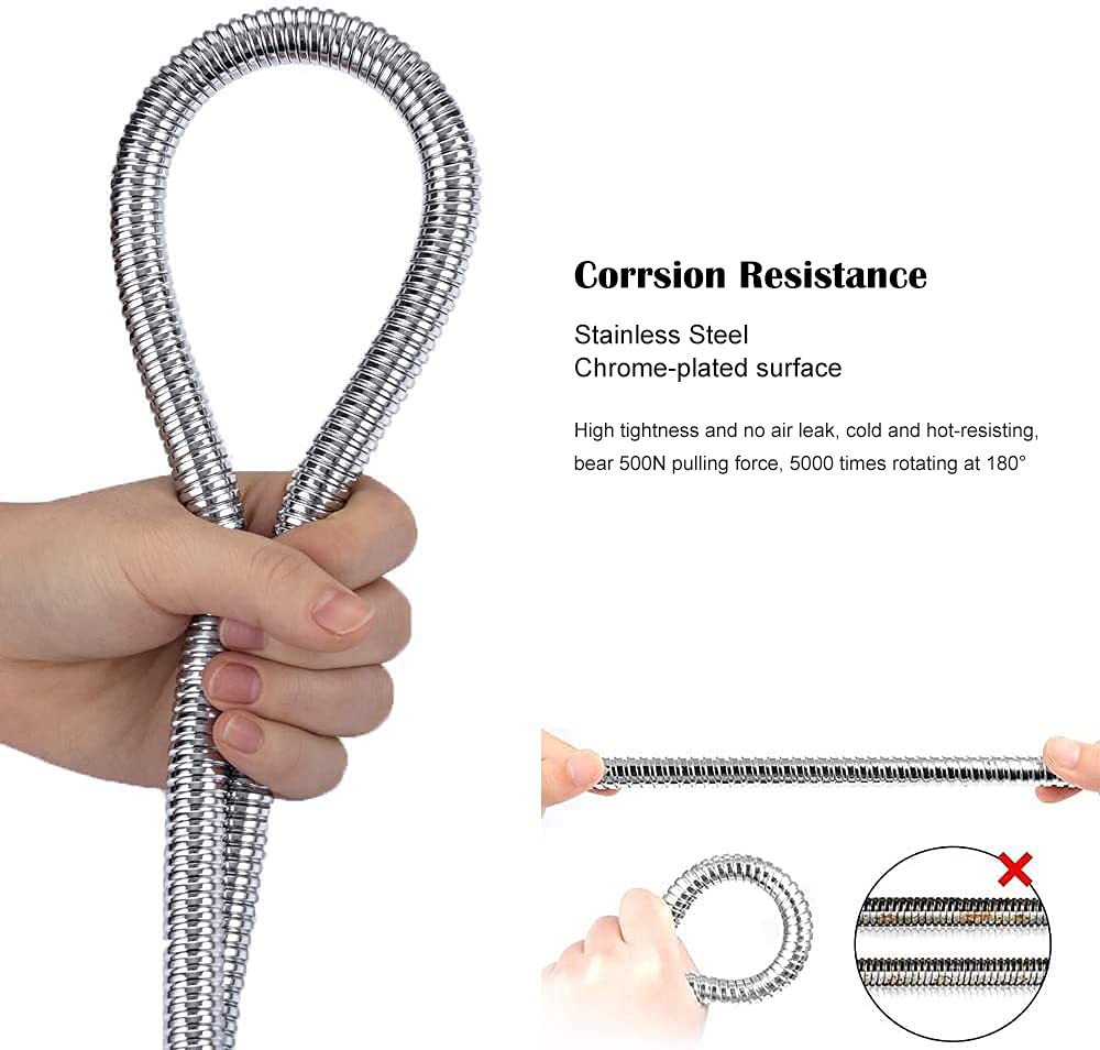 JOMOO Shower Hose, Flexible Stainless Steel Handheld Shower Hose 5 Ft 60 Inches Replacement Hose for Handheld Shower Extra Long, Chrome