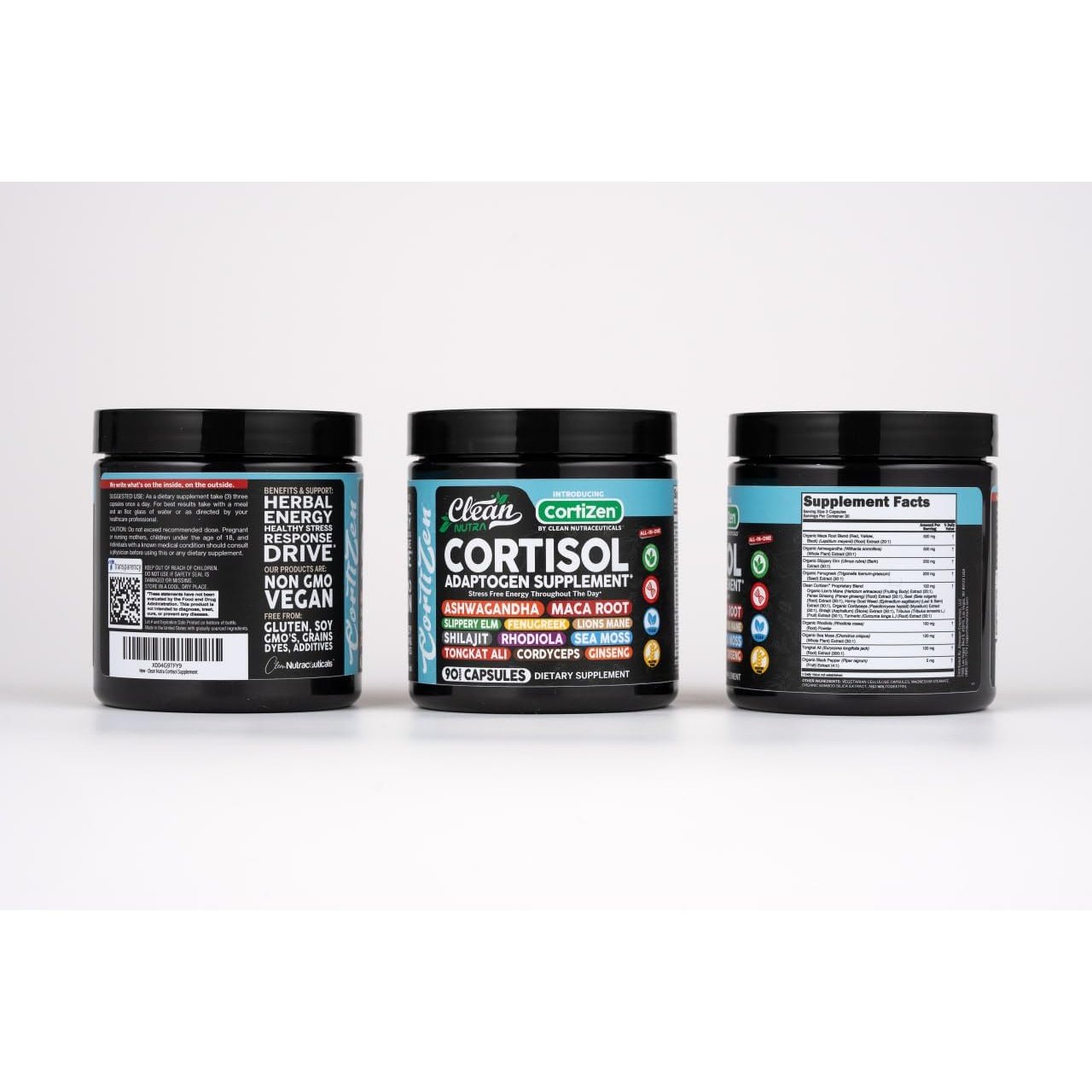 Clean Nutra Cortisol Supplements For Women | Maca Root Ashwagandha Cortisol Detox Manager Reducer + Slippery Elm Fenugreek Lions Mane Shilajit Rhodiola Sea Moss Tongkat Ali Cordyceps Ginseng Beet Root - Medaid International