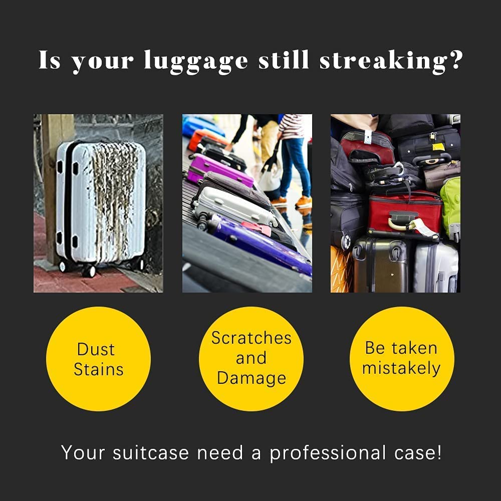 KASTWAVE Clear PVC Suitcase Cover Protectors 28 Inch Luggage Cover for Wheeled Suitcase (26'')