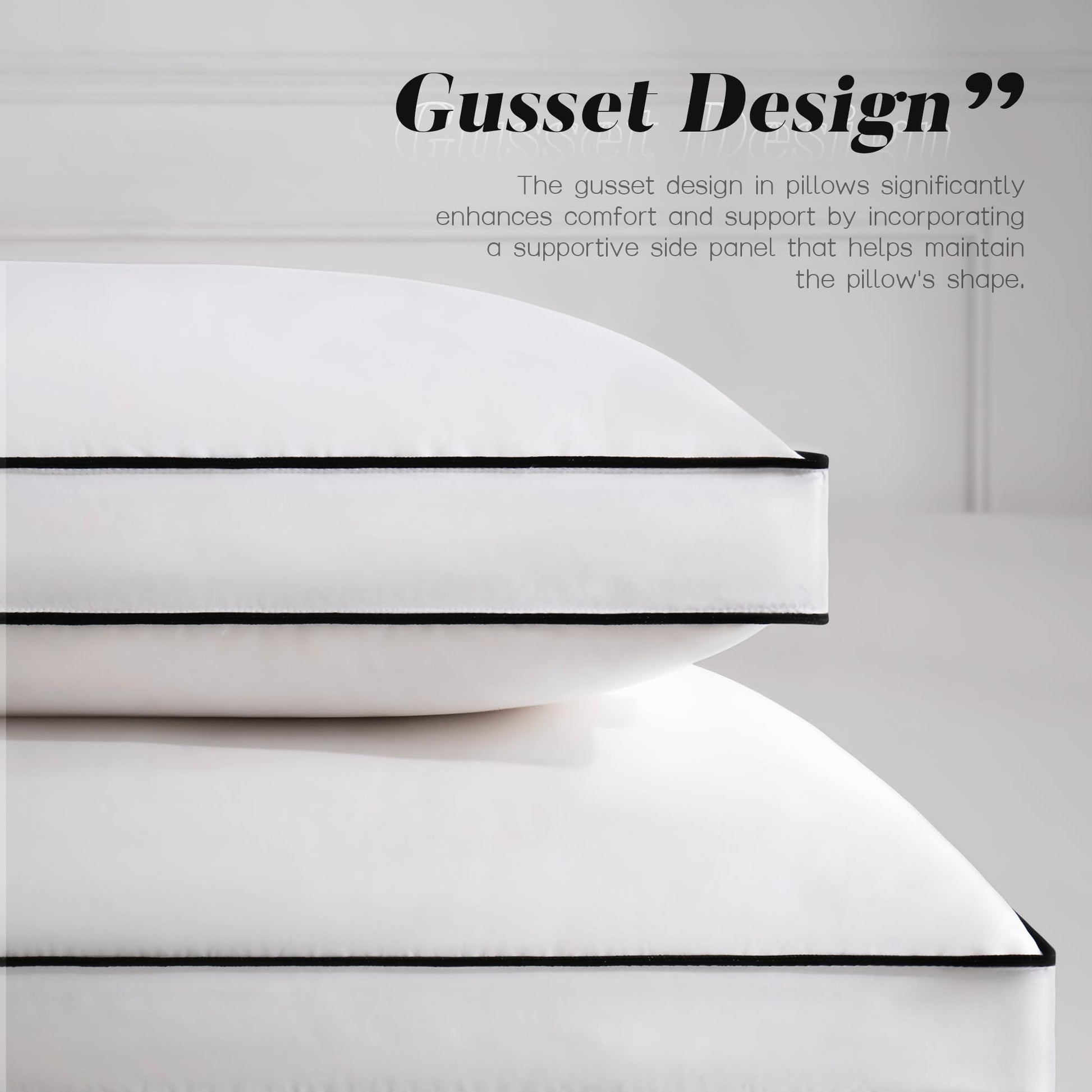 DOWNSTORIA Feather Down Pillows King Size Set of 2 with Gusset, Luxury Hotel Collection Bed Pillow 2 Pack, Down Surrounded Pillows for Sleeping, Soft Fluffy for Side, Back Sleepers 20x36 in. - Medaid International