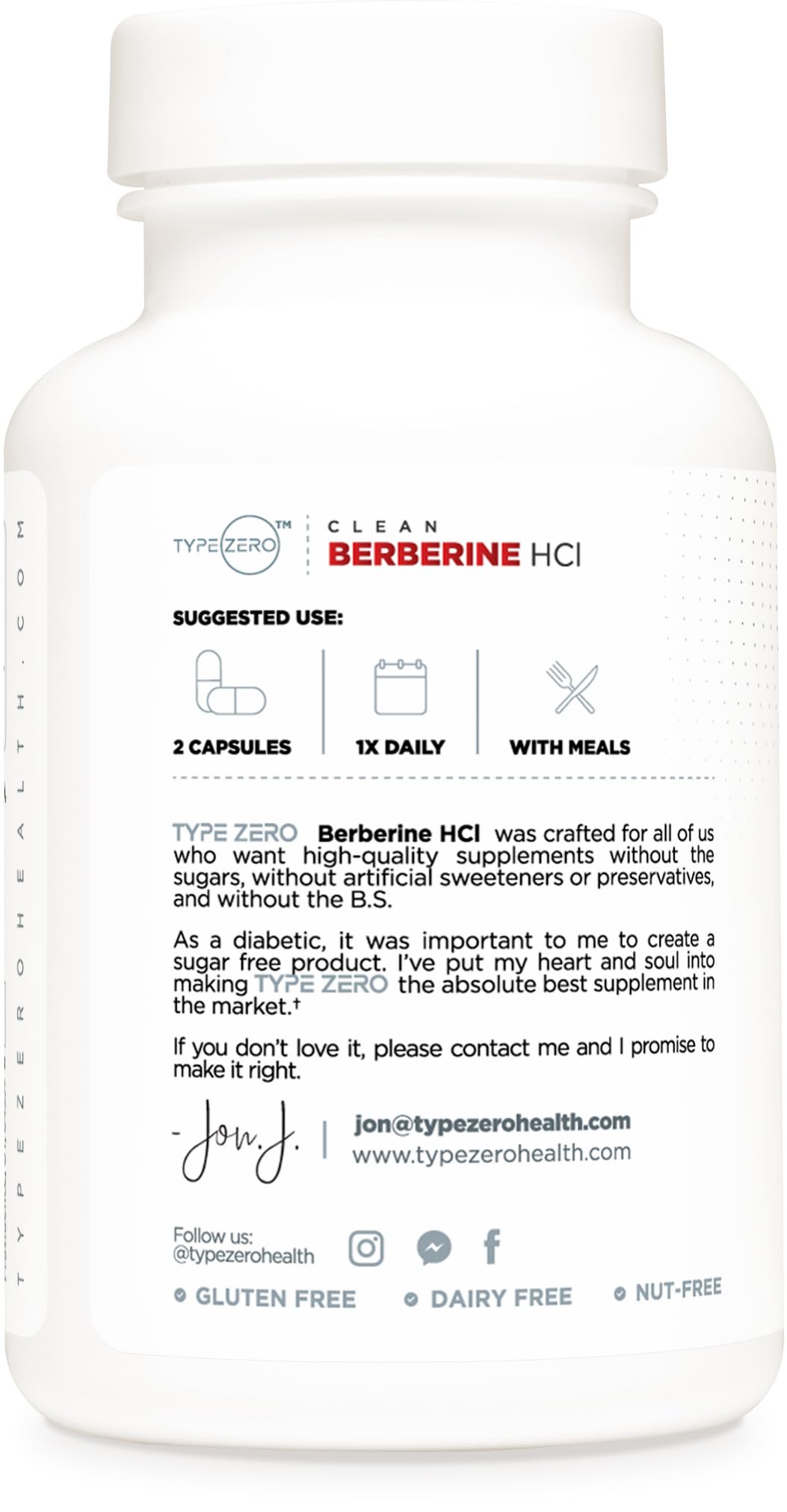 Type Zero Berberine HCL 1200mg 60 Capsules - Clean, Non-GMO, Gluten Free Supplement - Medaid International