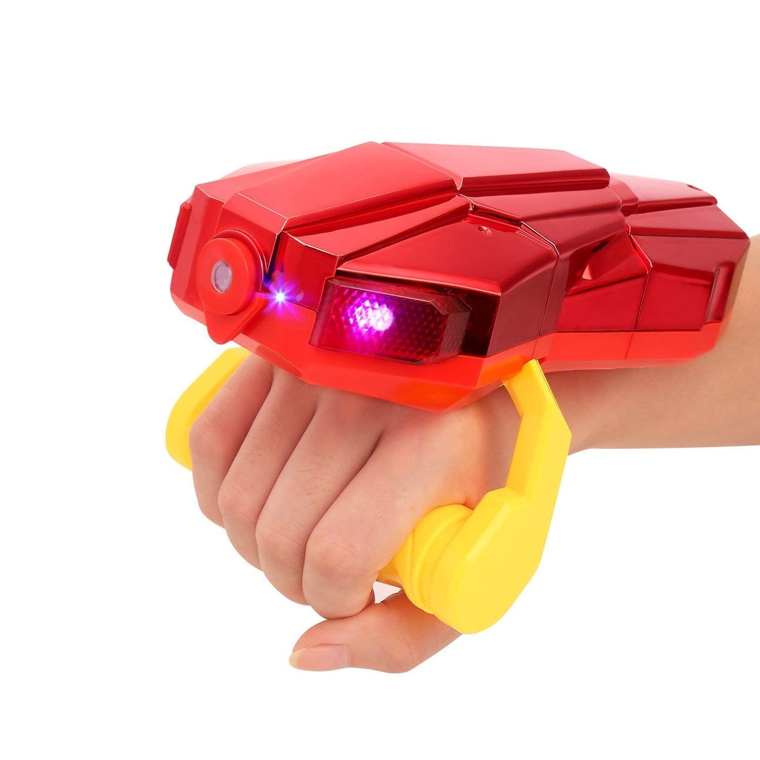 Iron Man Handheld Bubble Machine with Light, Automatic LED Bubble Blower Bubble Maker More Than 2000 Bubbles Per Minute, Bubble Machine for Kids, Red Bubble Toy with Sound for Kids