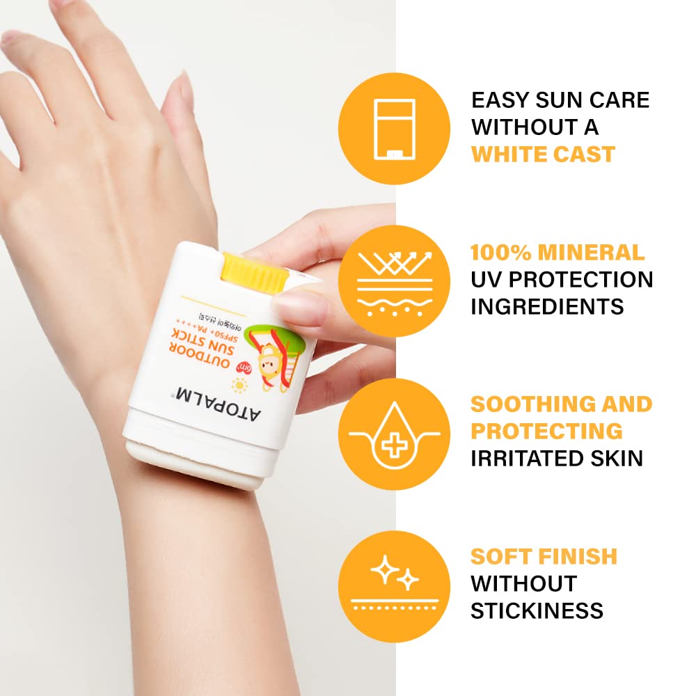 ATOPALM Outdoor Sun Stick SPF50+ PA++++ 21g | Non-Greasy Matte Mineral Sunscreen | Soothing Skin Care | Facial Moisturizer with SPF | Korean Sun Protection - Medaid International