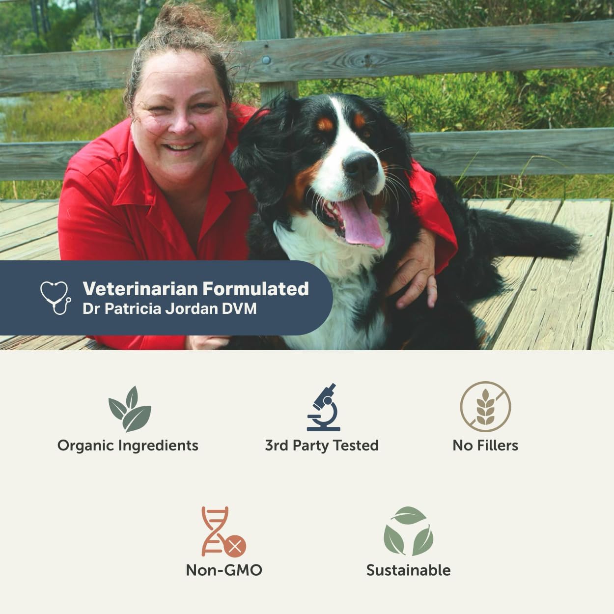 Four Leaf Rover Hip & Joint - Mobility & Joint Support with Glucosamine and Chondroitin for Dogs, 4.8 oz - 44 to 120 Day Supply, Depending on Dog’s Weight - Vet Formulated - Easy to Mix - Delicious
