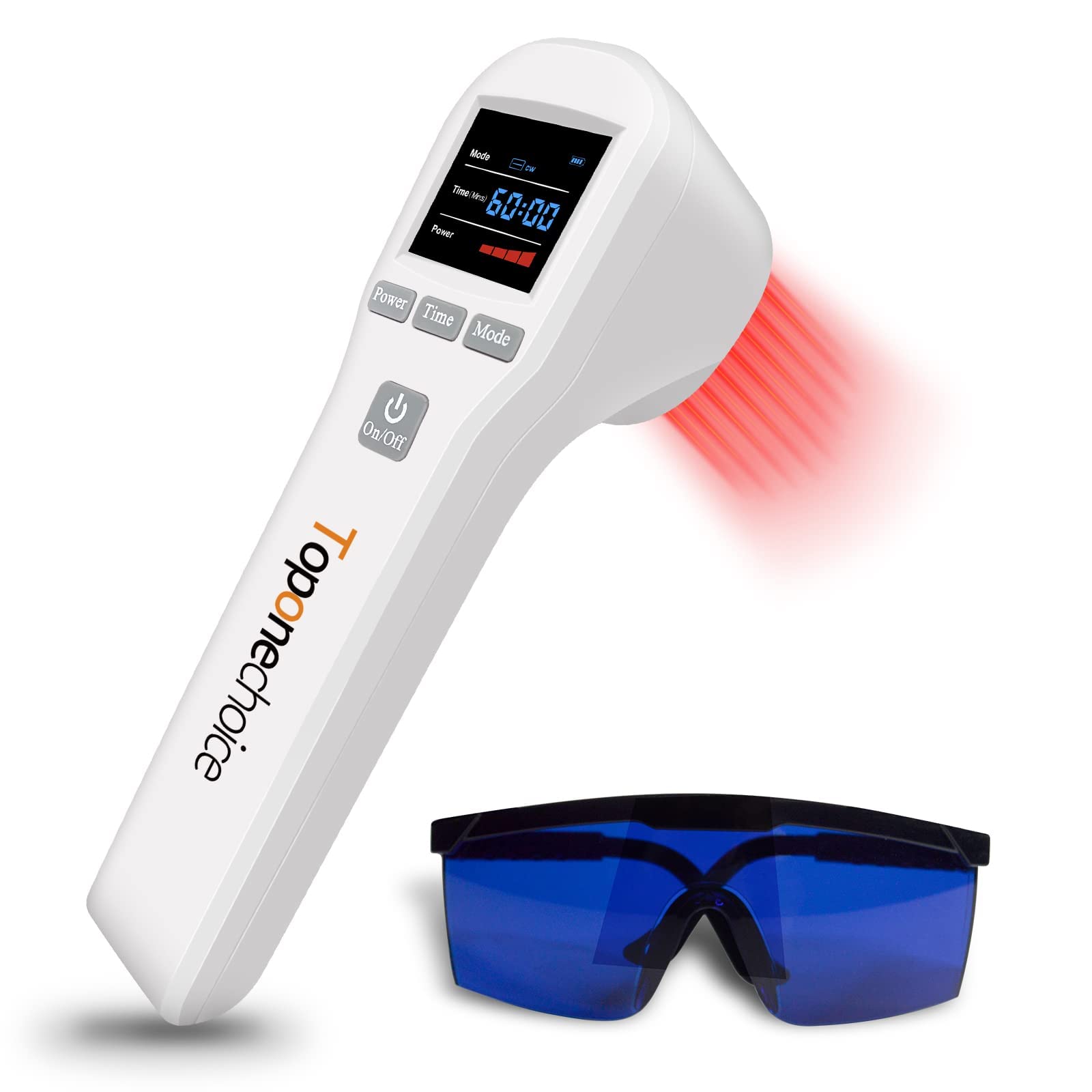 Toponechoice Red Light Therapy Device - 4x808nm+16x650nm Near Infrared Light Therapy for Joint Muscle Pain Relief, Handheld Infrared Therapy for Body, Knee, Shoulder, Back, Dog, Cat, Horse, White - Medaid International