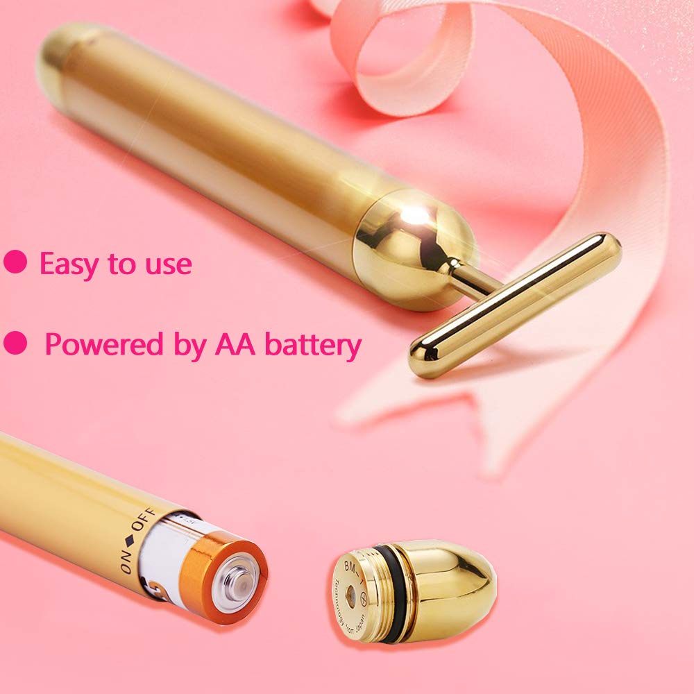Amirce Face Massager Roller Golden 3D Roller Electric Facial Roller and T Shape Facial Roller Massager Kit Face Rollers - Medaid International