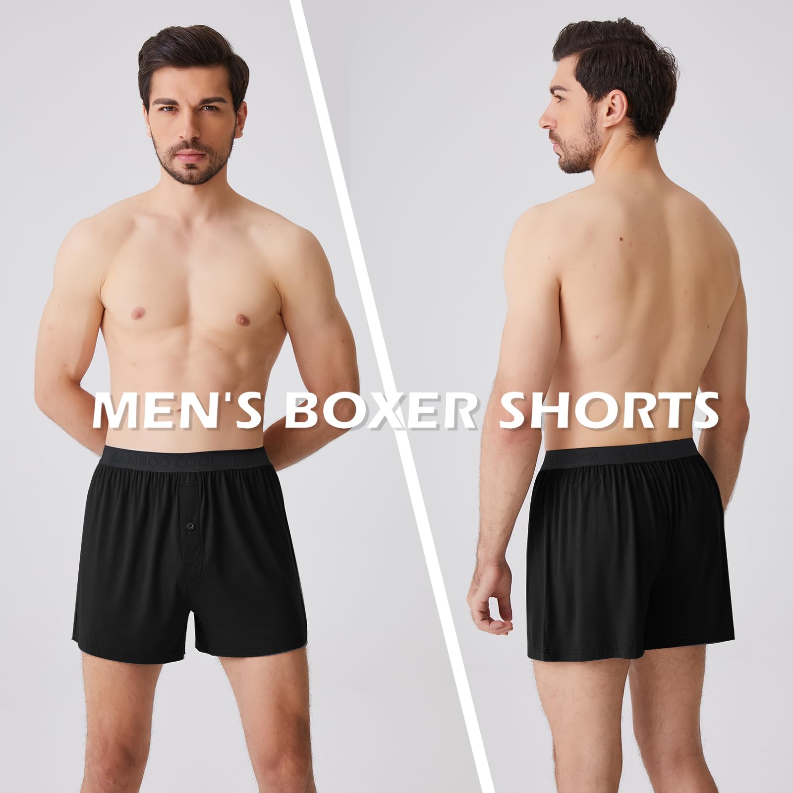 BAMBOO COOL Mens Boxer Shorts Underwear Soft Comfortable Breathable Knit Boxers Short for Men (5 Pack), XX-Large - Medaid International
