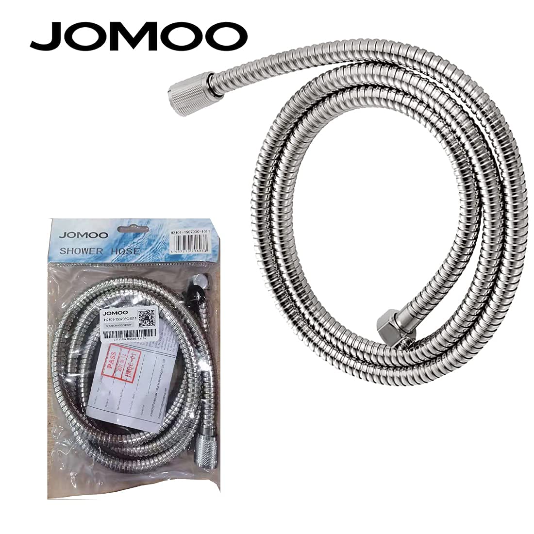 JOMOO Shower Hose, Flexible Stainless Steel Handheld Shower Hose 5 Ft 60 Inches Replacement Hose for Handheld Shower Extra Long, Chrome
