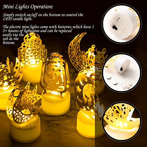Cuweipeng - 6Pcs Mini Lantern Lights for Ramadan, Battery-Operated LED Decor