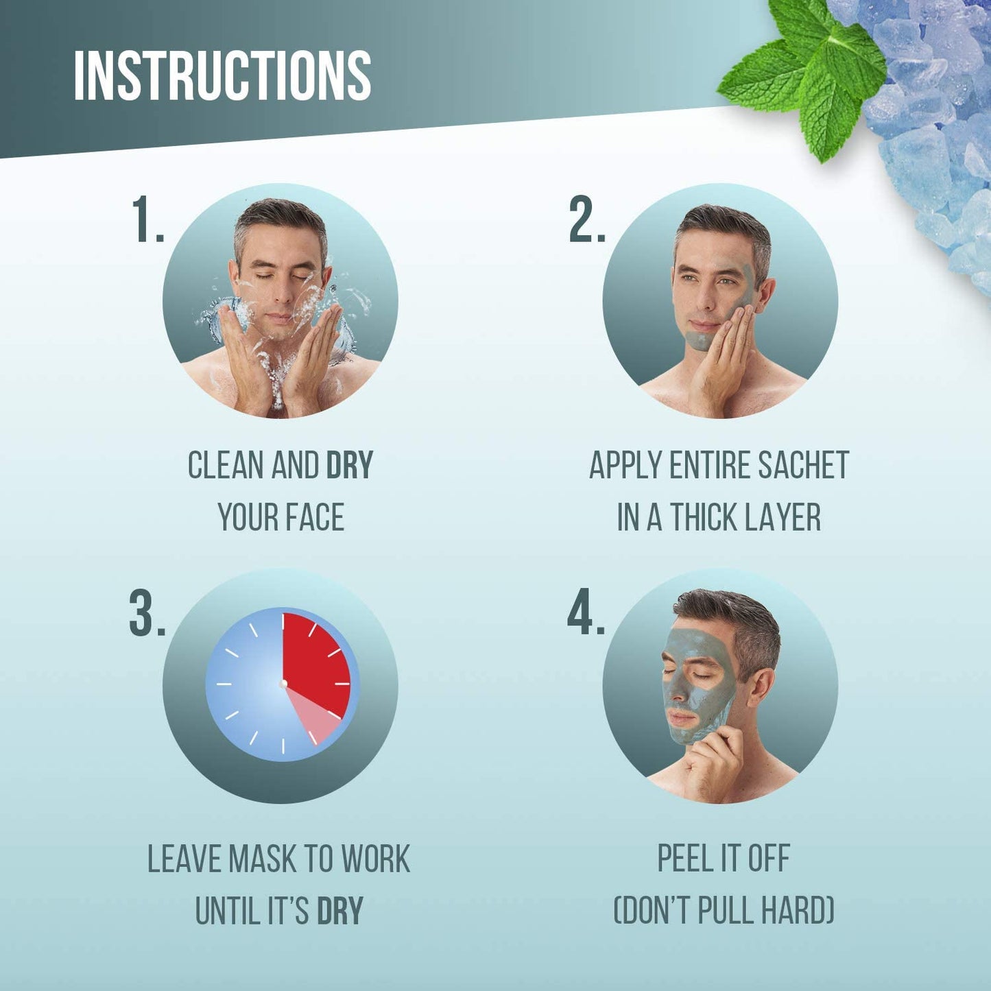 Montagne Jeunesse New For Men Spearmint Deep Pore Cleansing Peel Off Mask .3 floz - Medaid International