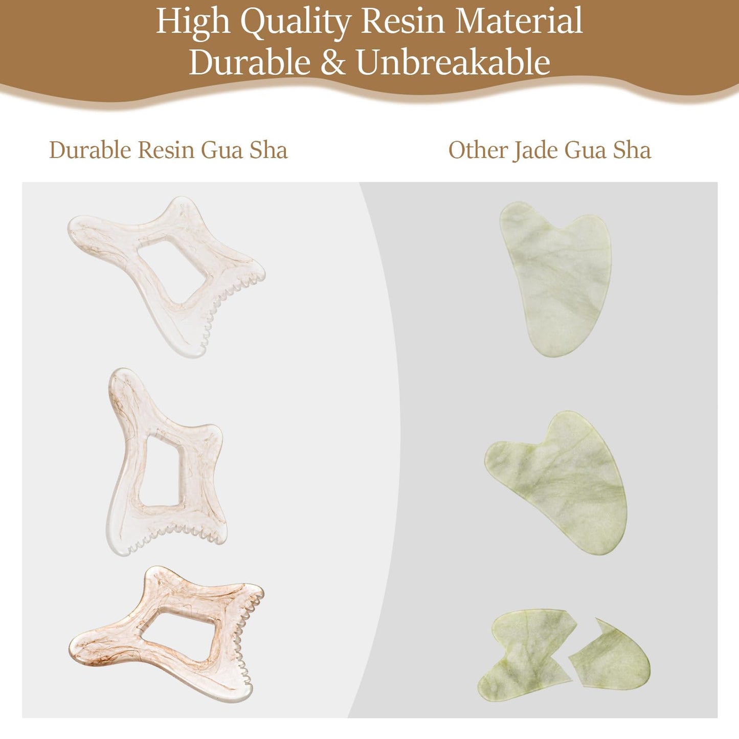 APLZGMG Amber Resin Gua Sha Body Tool, Large Guasha Tool for Face, Back, Legs - Efficient Gua Sha Facial Tools for Relaxation and Body Shaping - Medaid International