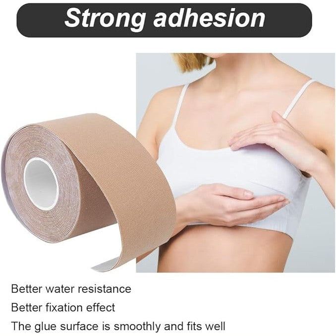 Boob tape (5 meters) - Archuu Elastic Waterproof Adhesive Nipple Paste Cover Breast Lift Tape Push-up Bra Inserts Pad (5mx6cm) - Medaid International