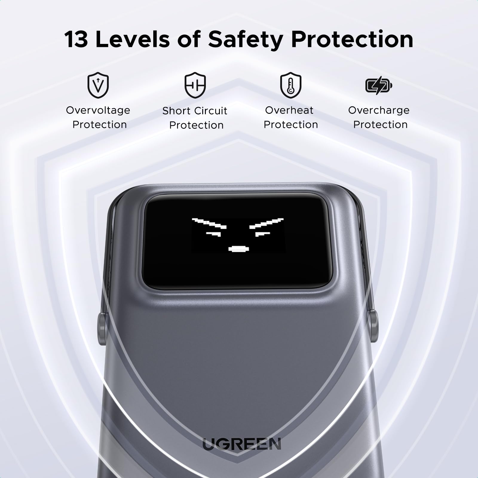 UGREEN Uno 10000mAh Magnetic Portable Charger, Qi 7.5W Wireless Power Bank, PD 20W USB C Battery Pack with Foldable Stand and TFT Display MagSafe Compatible iPhone 17/16 /15/14/13/12 Series, Black - Medaid International