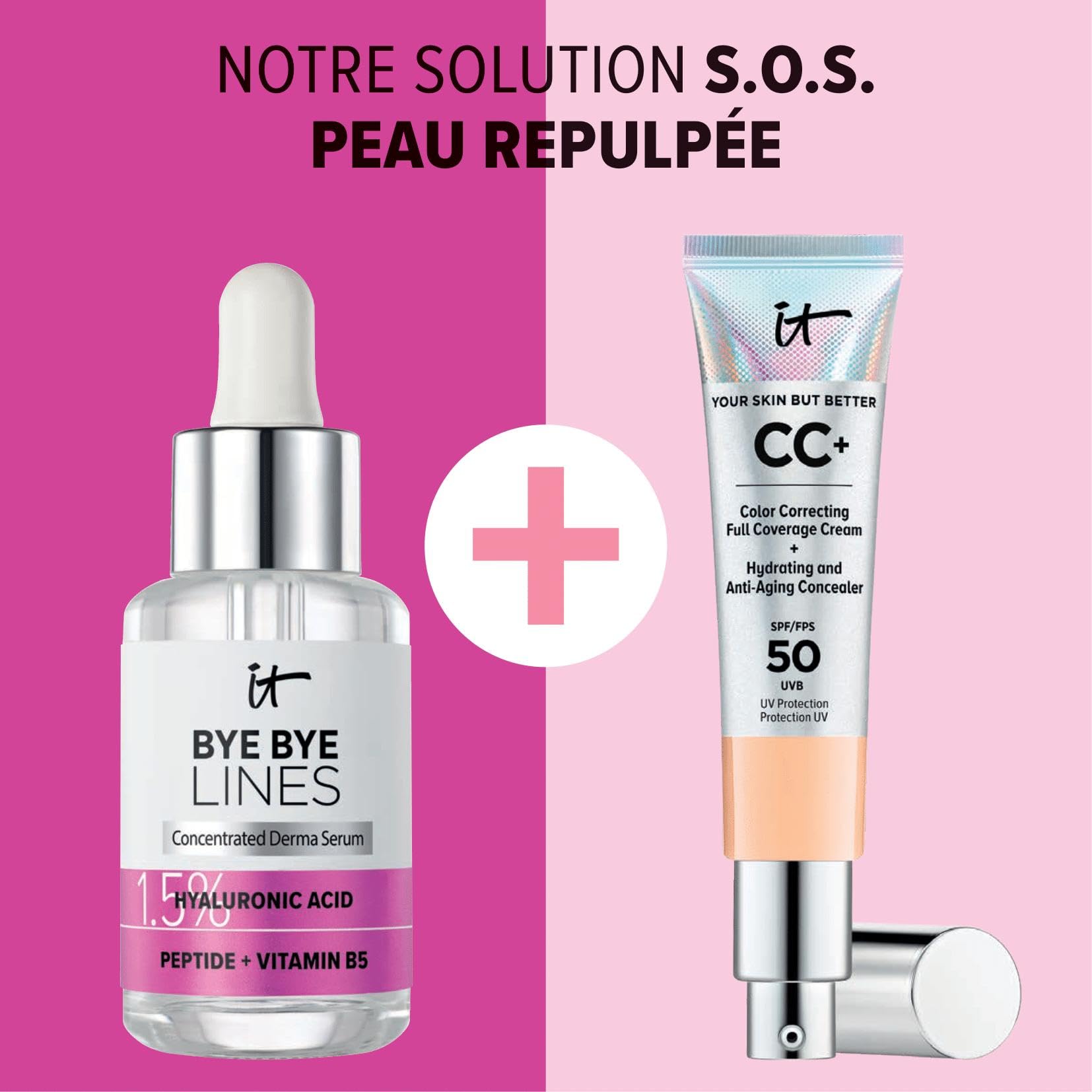 IT Cosmetics Bye Bye Lines Hyaluronic Acid Serum for Face - Hydrating Anti-Aging Facial Serum With Peptide & Vitamin B5, Visibly Plumps Skin, Smooths Look of Fine Lines, For All Skin Types - 1 fl oz - Medaid International