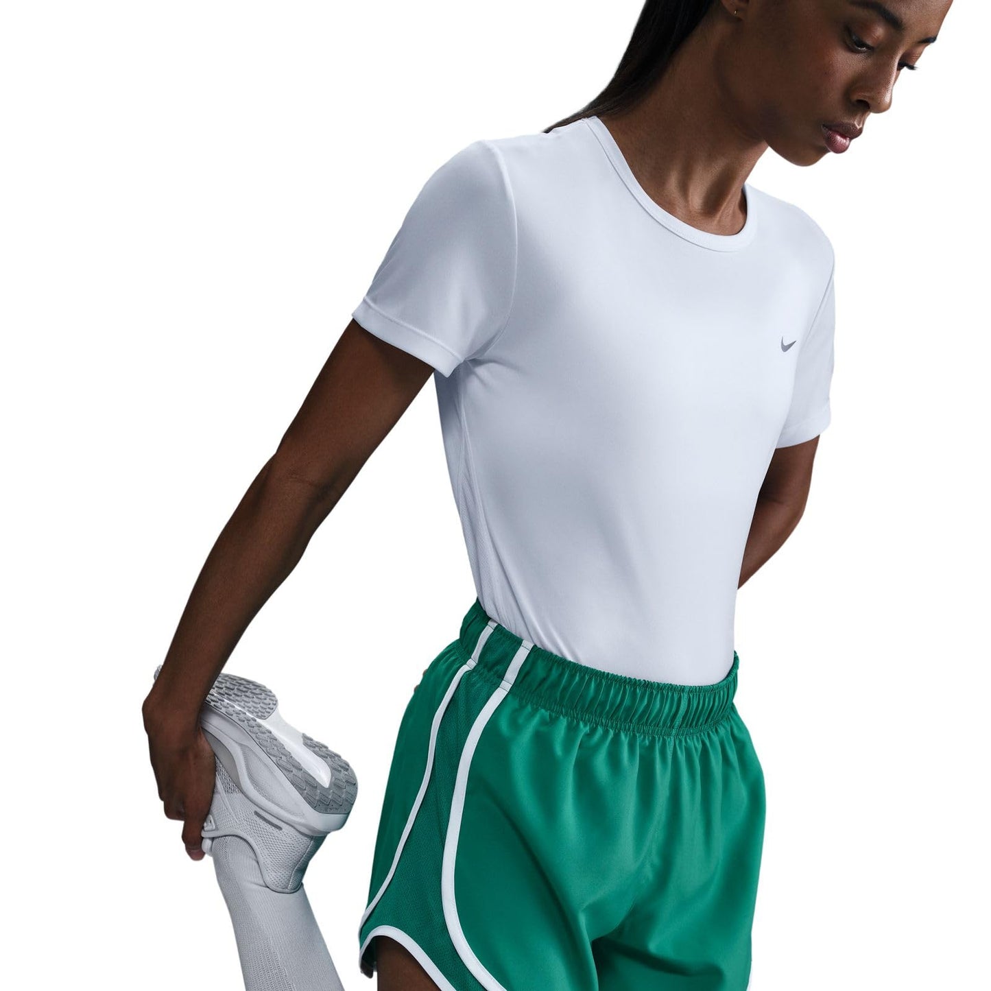 Nike Women's Standard Tempo Dri-Fit Short-Sleeve Running Top, White/Reflective Silver - Medaid International