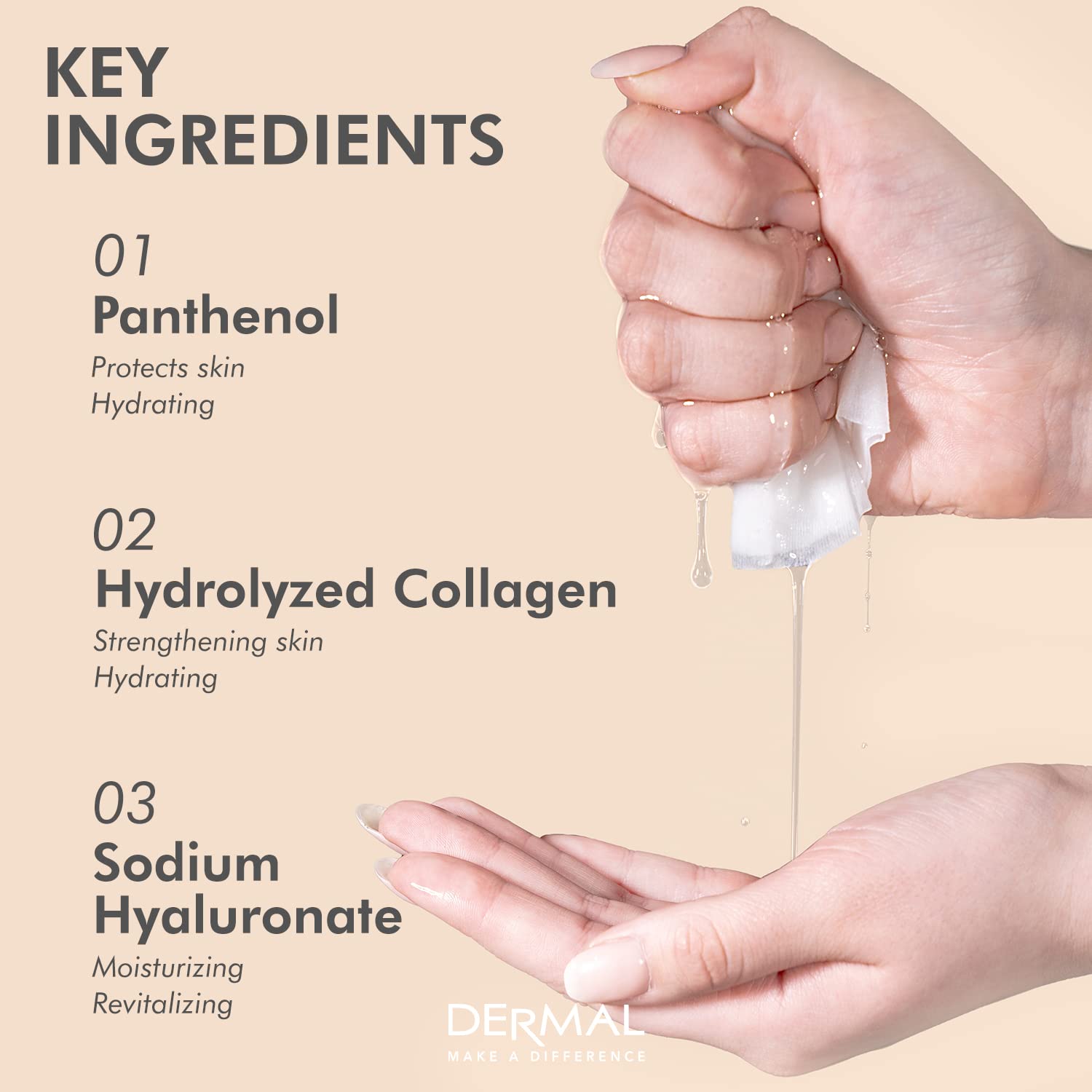 Korean Collagen Face Mask – Hydrating & Soothing Sheet with Panthenol, Hypoallergenic Calming Moisture Care for All Skin Types, 32 Combo Pack A+B Set - Medaid International