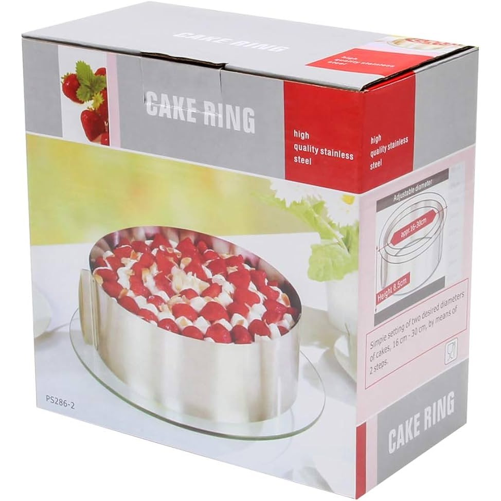 Cake Ring 16 to 30cm Adjustable Round Stainless Steel Cake Mousse Mould Bakeware Tools Decorating Mold Baking