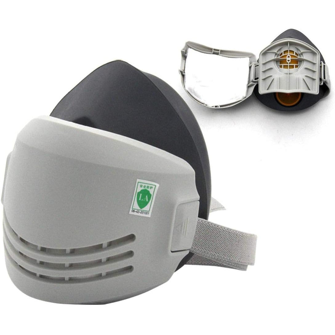 Reusable Dust Half Respirator Chemical Anti-Dust Paint Welding Safety Industrial Mask (1Pcs Rubber Mask+10 Pcs Cotton Filters)