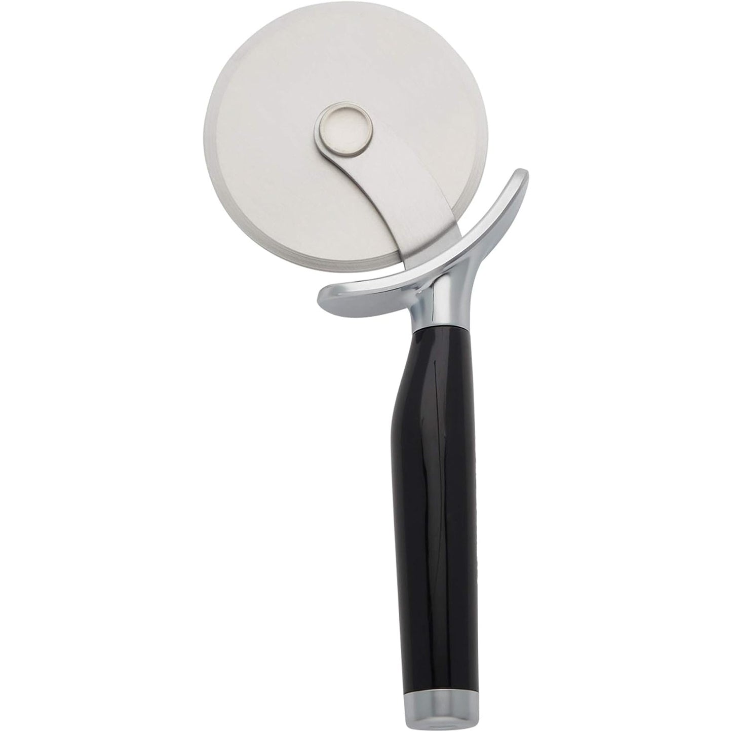 KitchenAid Classic Pizza Wheel with Sharp Blade For Cutting Through Crusts, Pies and More, Built In Finger Guard for Safety and Comfort Grip to Protect Fingers, Dishwasher Safe, 9-Inch, Black - Medaid International