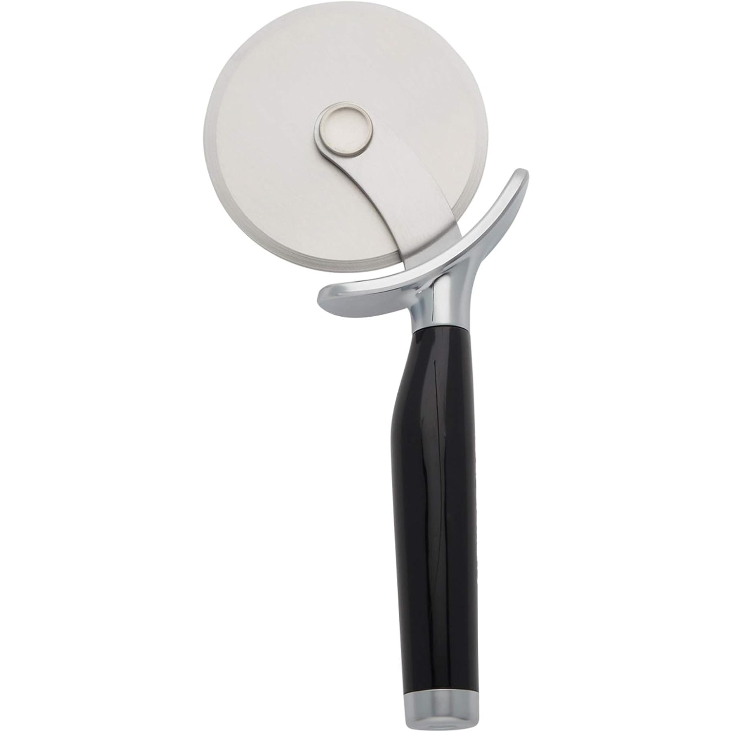 KitchenAid Classic Pizza Wheel with Sharp Blade For Cutting Through Crusts, Pies and More, Built In Finger Guard for Safety and Comfort Grip to Protect Fingers, Dishwasher Safe, 9-Inch, Black - Medaid International