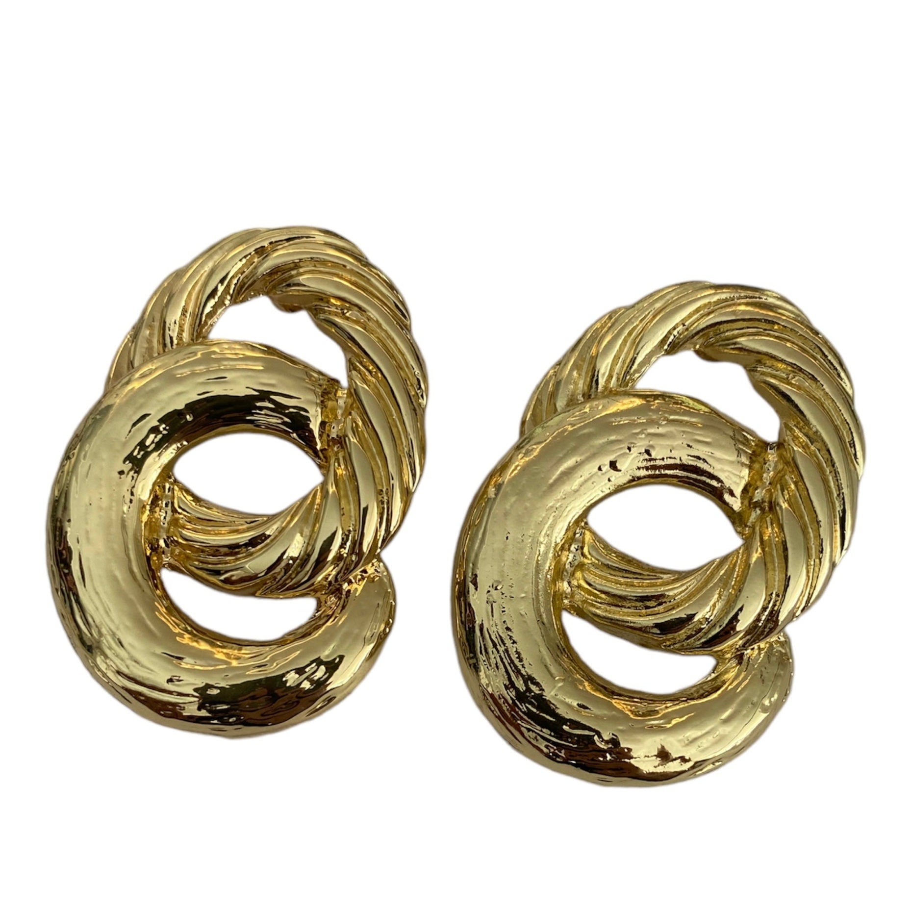 Golden twist earrings accessory #4019 - Medaid International