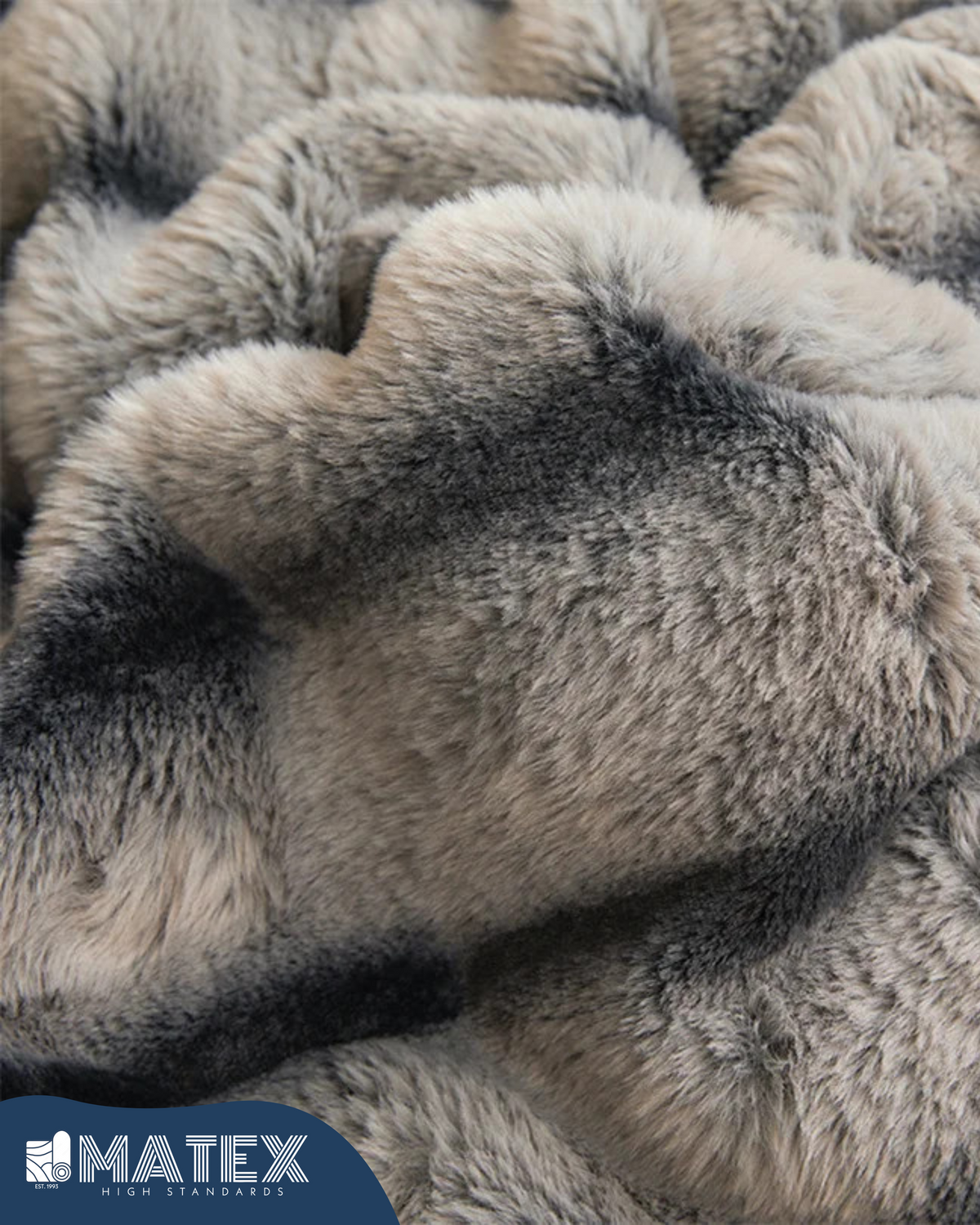 King Size Grey Chinchilla Fur Sherpa Comforter set