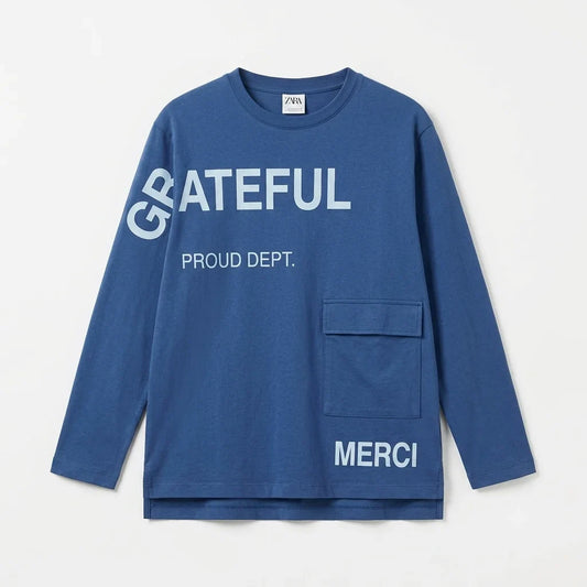 Zara Boy's Blue Blouse With Cargo Pocket  | Zara In Lebanon
