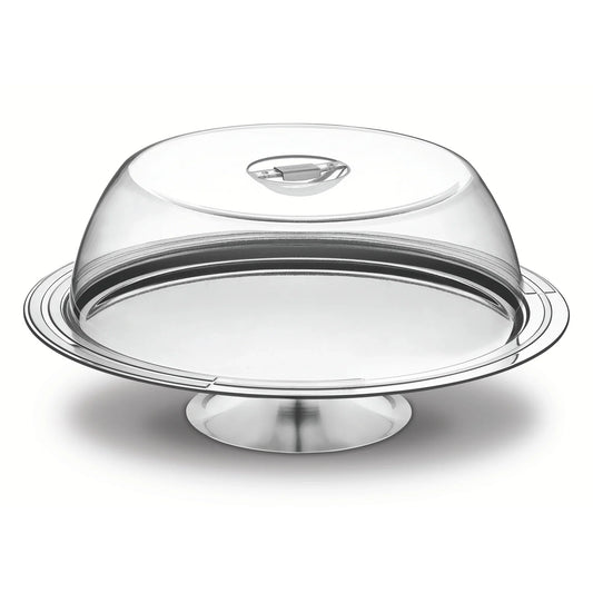 Tramontina Ciclo stainless steel cake stand with dome cover