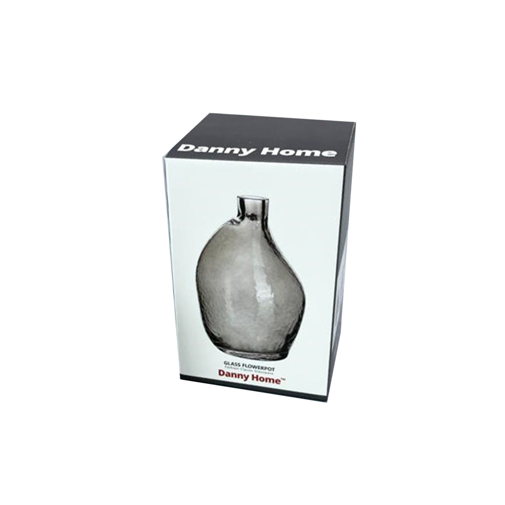 Danny Home Glass Plant Vase Grey 15-cm
